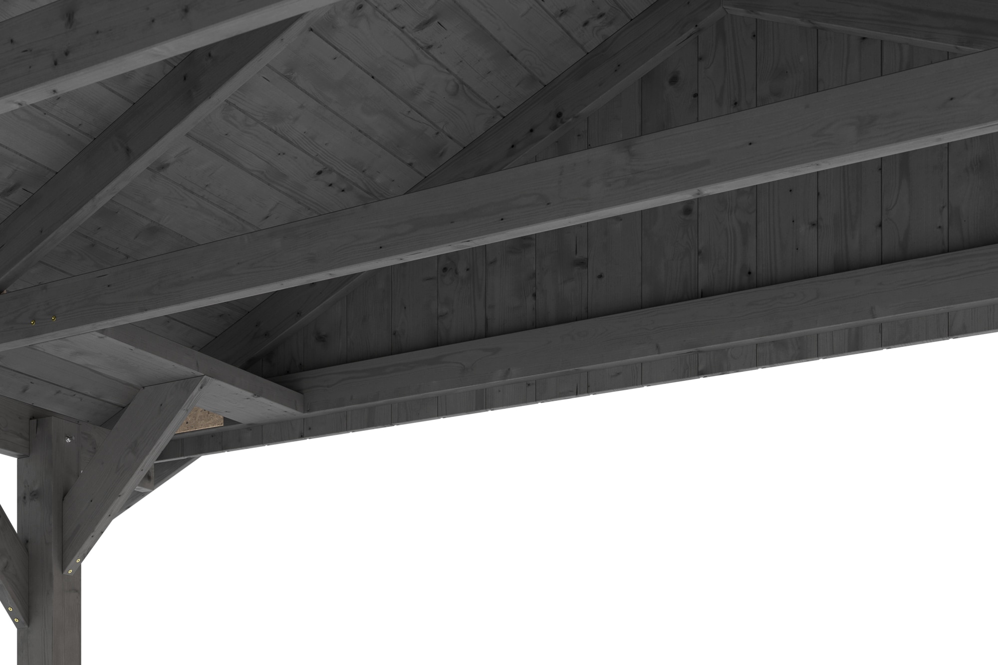 Skanholz Einzelcarport »Wallgau«, Nadelholz, 291 cm, Schiefergrau, mit schwarzen Dachschindeln