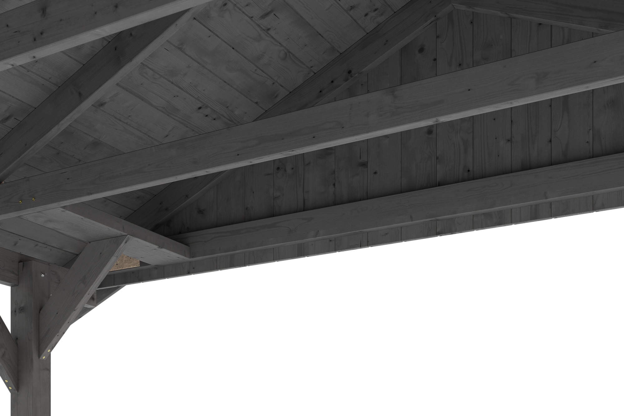 Thumbnail - Skanholz Doppelcarport "Wallgau", 530 cm, Schiefergrau, mit schwarzen Dachschindeln