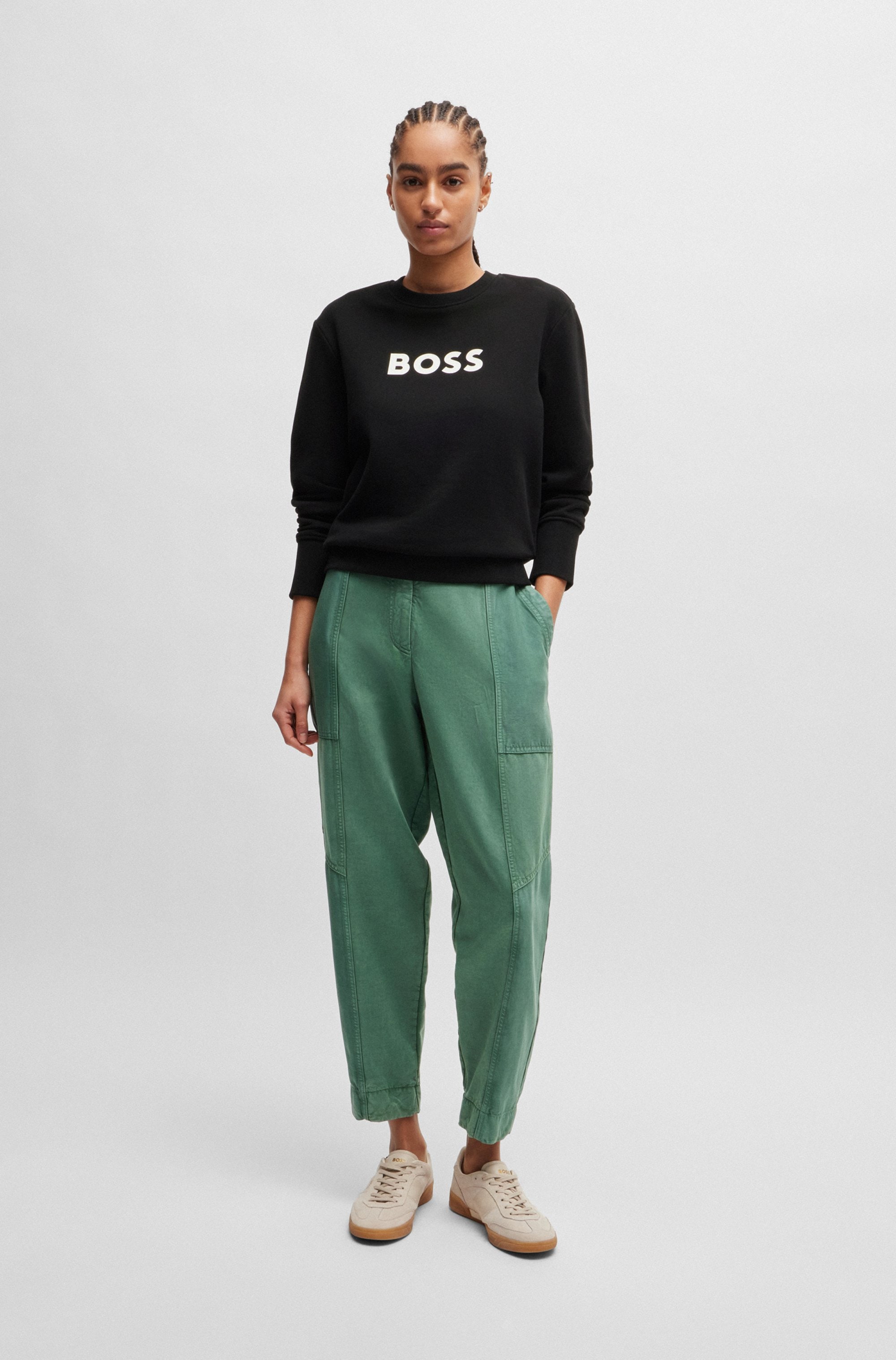 BOSS ORANGE Sweatshirt »Elaboss Premium Damenmode«, mit Rundhalsausschnitt