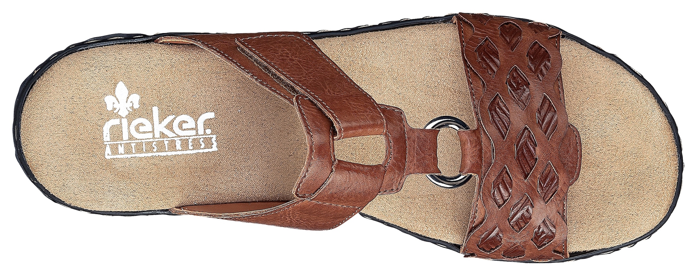 Rieker Pantolette  Keilabsatz, Sommerschuh, Schlappen mit Riemchen in Flechtoptik