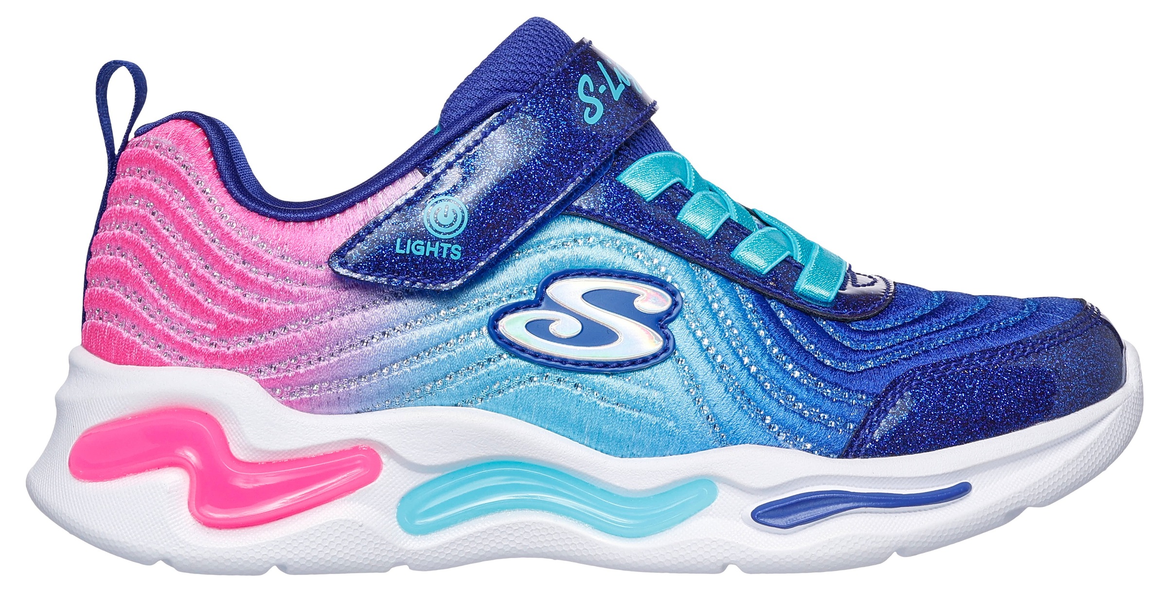 Skechers Kids Sneaker »WAVY BEAMS«, Freizeitschuh, Klettschuh, Blinkschuh mit coolem Farverlauf