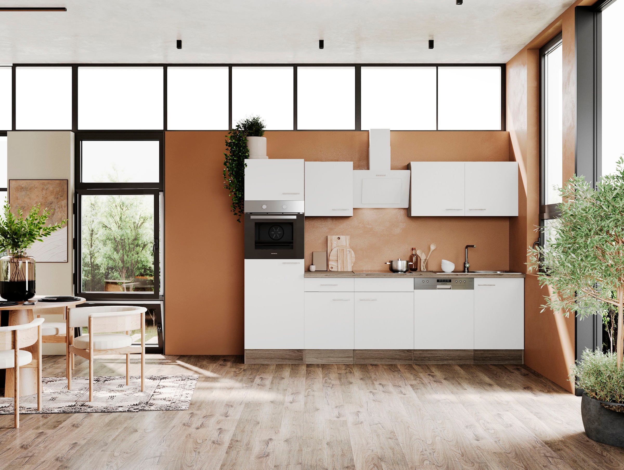 RESPEKTA Küche »Oliver«, Breite 280 cm, wechselseitig aufbaubar