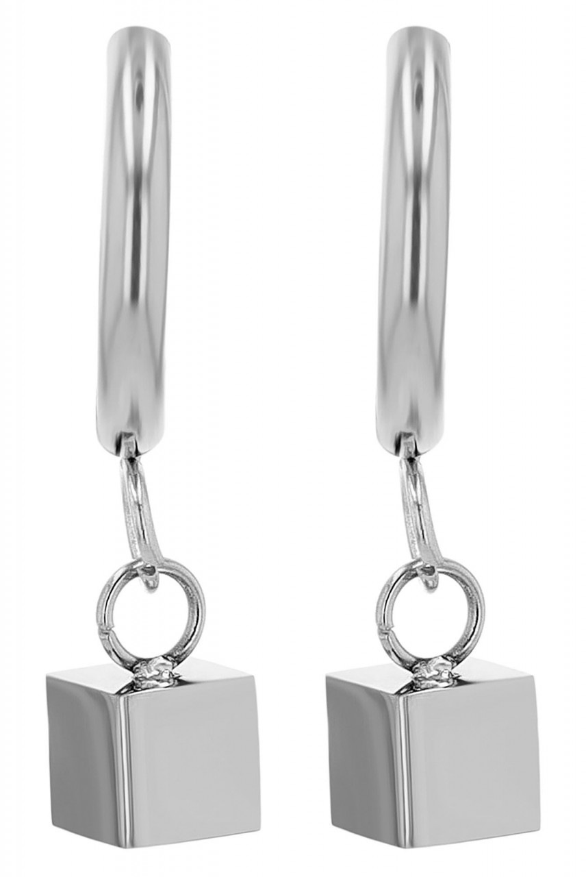 Paar Ohrhänger ADELIA´S "Damen Ohrhänger aus Edelstahl Ø 8 mm", silber, Ohrringe, Damen, Damen, Edelstahl 2
