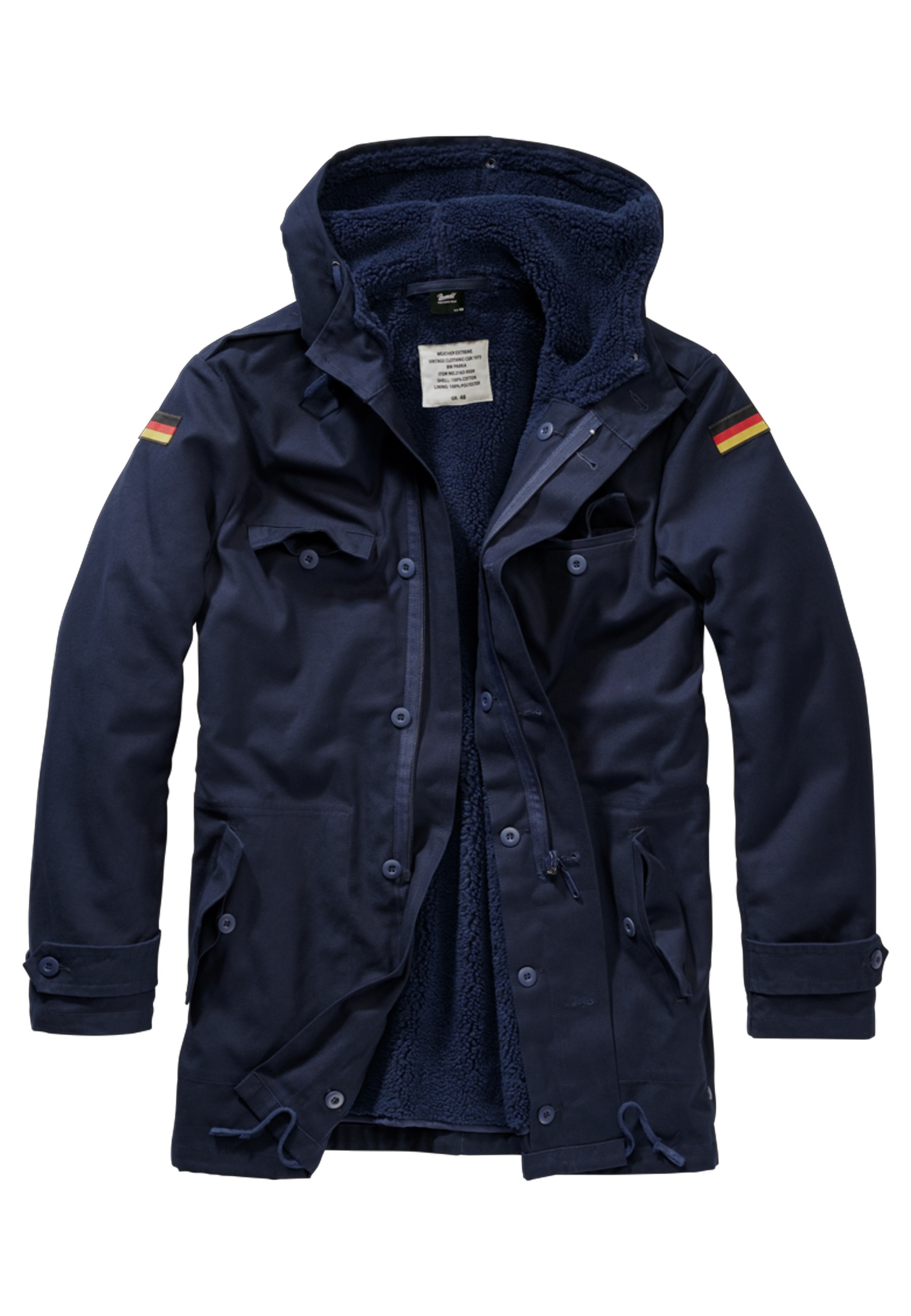 Brandit Allwetterjacke »Brandit Herren BW Flag Parka« 1 Stk. tlg. mit Kapuze