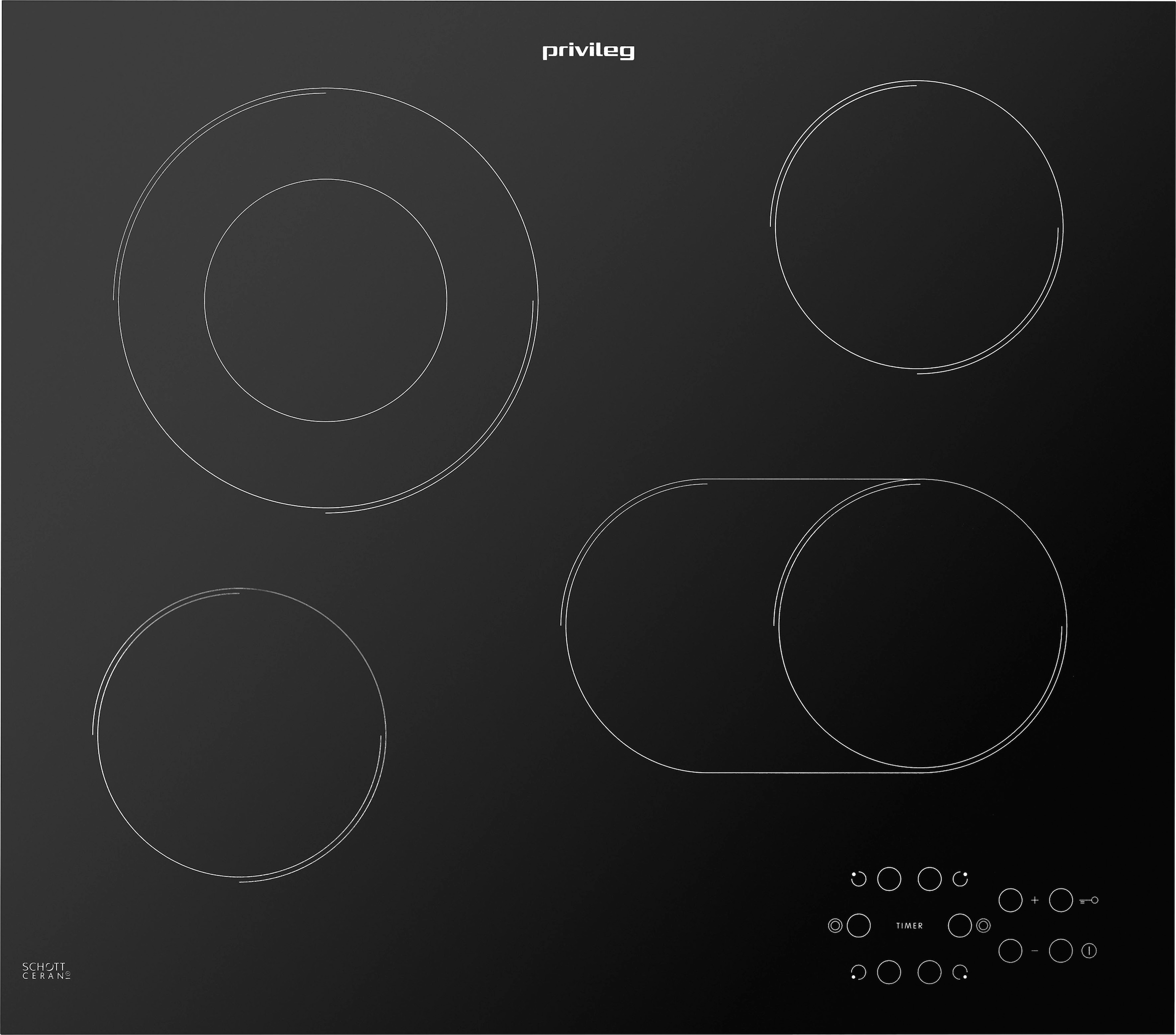 Privileg Elektro-Kochfeld "PCTAC 6042 IN" Mehr Flexibilität: Bräterzone für günstig online kaufen