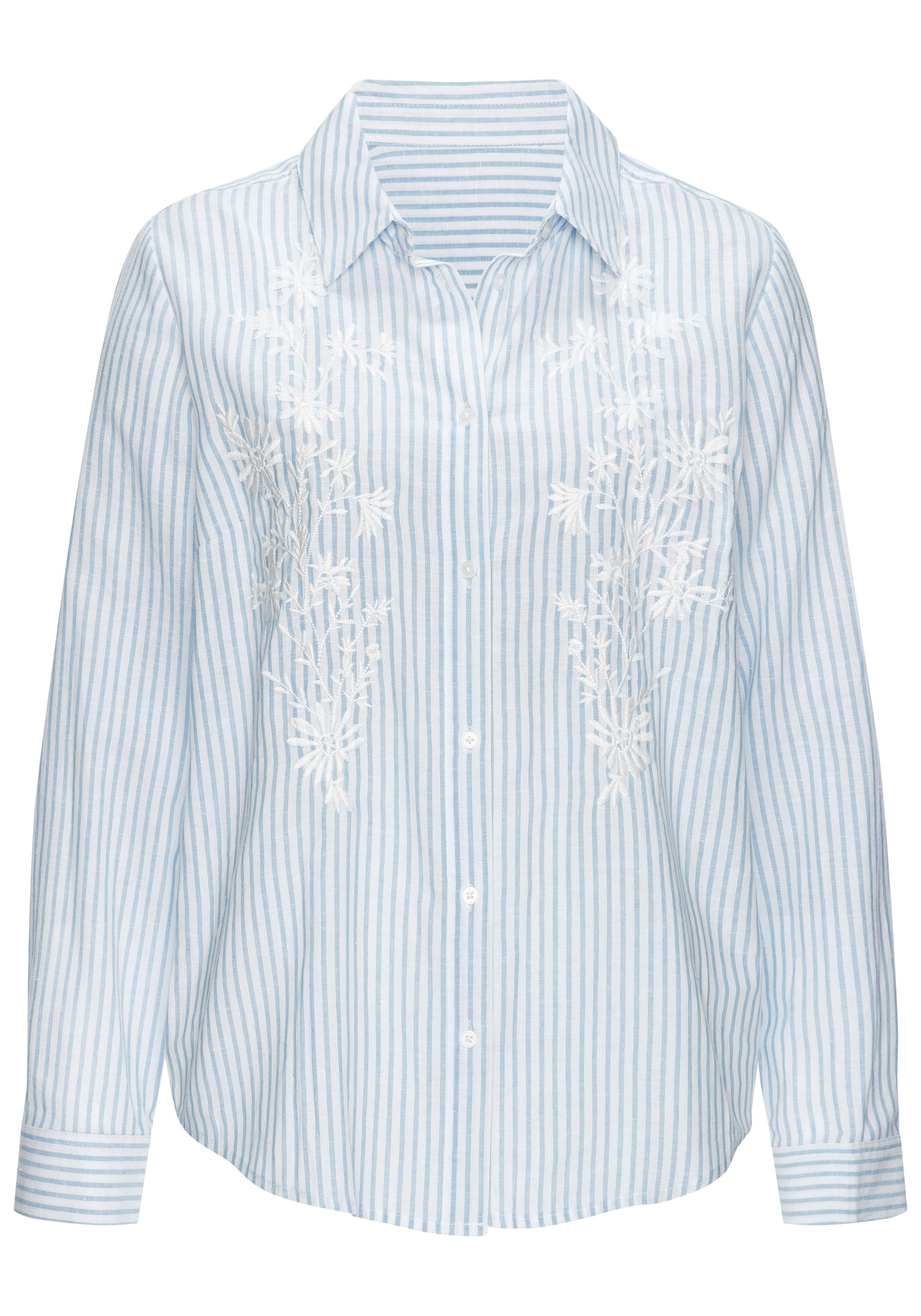 LASCANA Langarmbluse mit floraler Stickerei günstig online kaufen