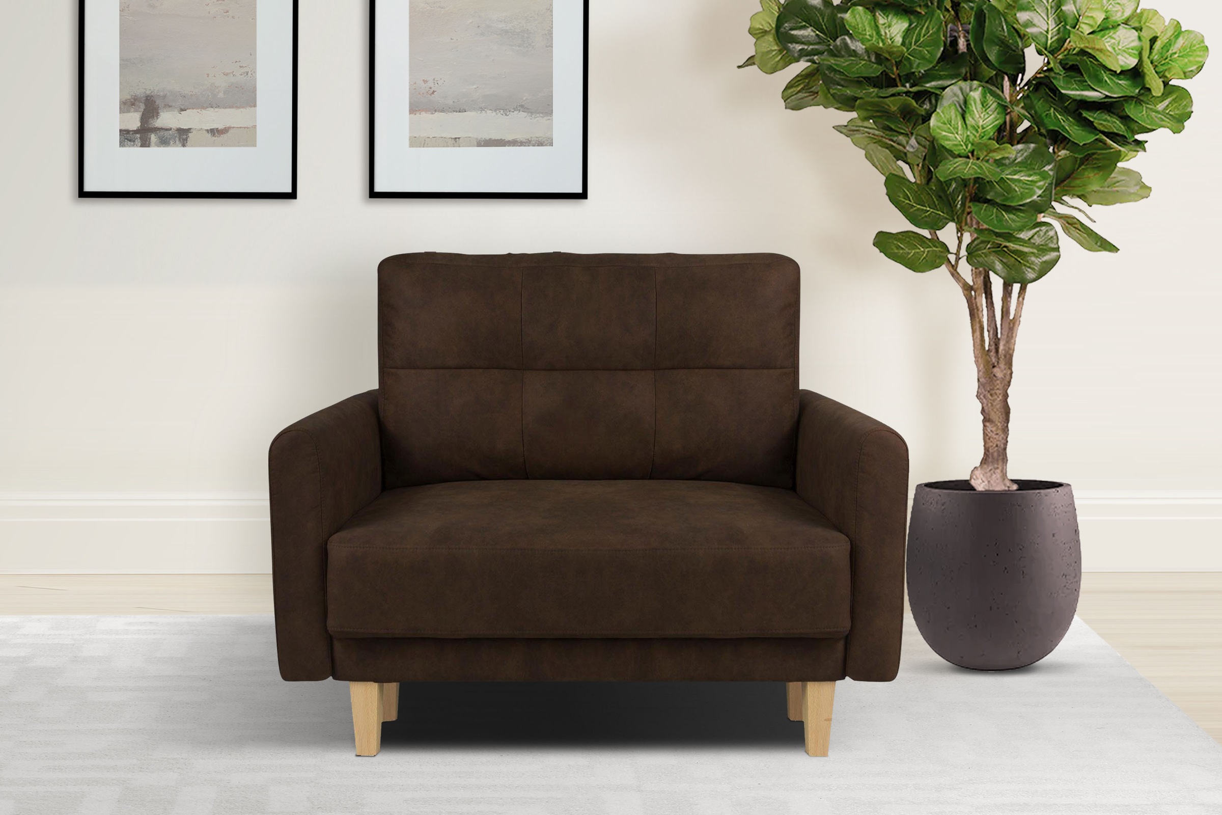 OTTO home Sessel "TRIPLO Relaxsessel mit Wellenunterfederung, Maße B/T/H: 95/100/89 cm" Polstersessel mit Steppung im Rückenkissen, hohe Qualität