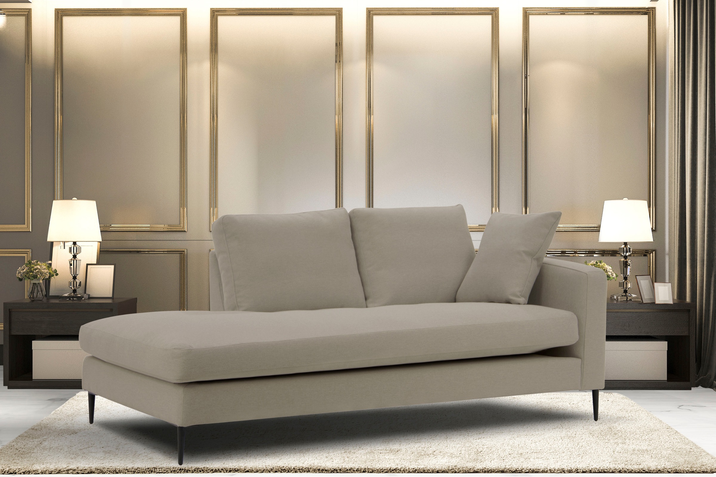 Home affaire Recamiere "Cozy Chaiselongue, Maße B/T/H: 195/97/80 cm" mit lo günstig online kaufen