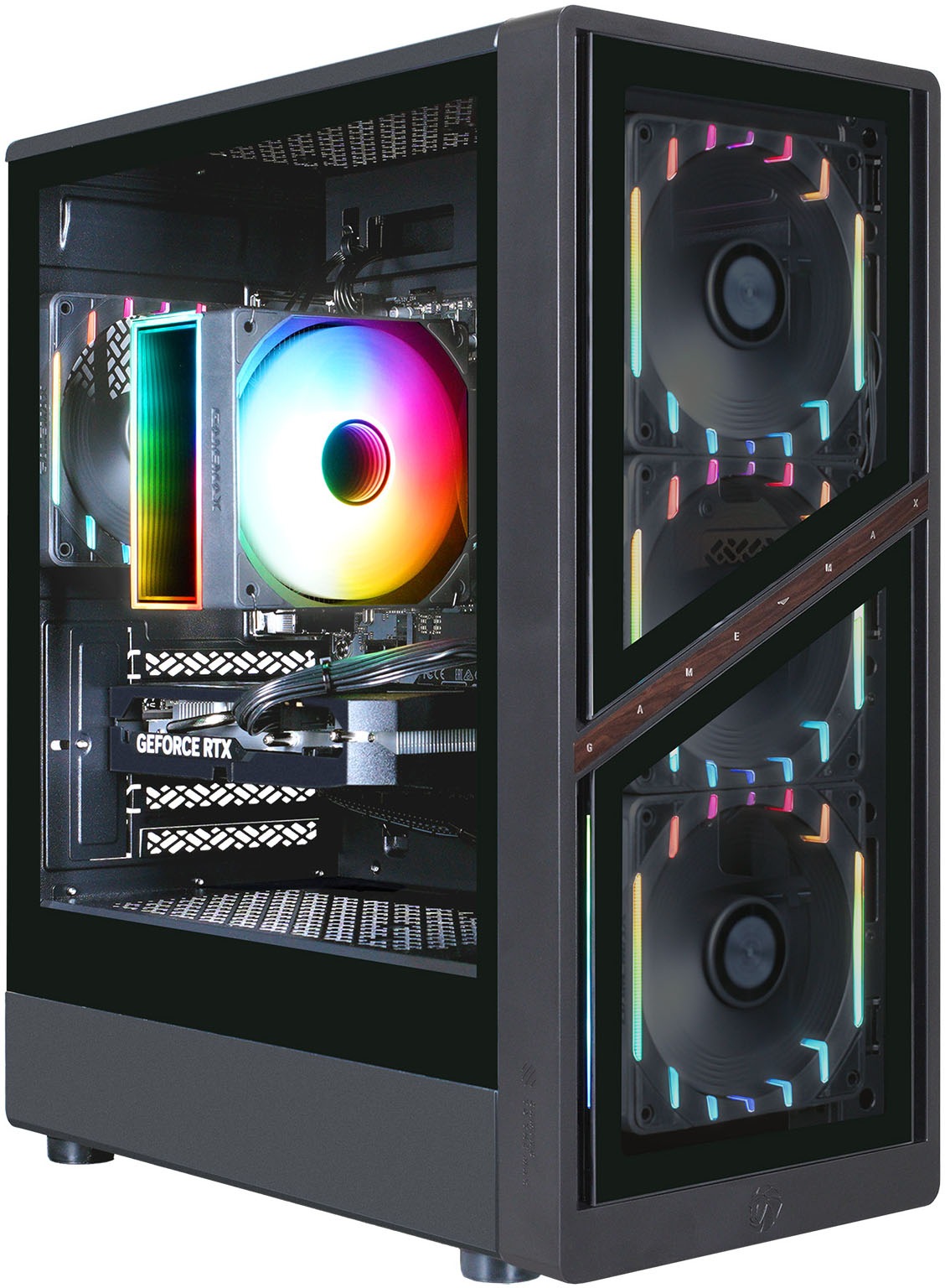 GAMEMAX Gaming-PC-Komplettsystem »MegaDeal AERIS GB 2822 AMD Ryzen 5 5500 16GB 480GB SSD RTX 5060« 27 ″ AMD Ryzen 5 GeForce RTX™ 5060 16 GB RAM 480 GB SSD Windows 11 + MSI PRO MP272L LCD-Monitor, 68,6cm (27")