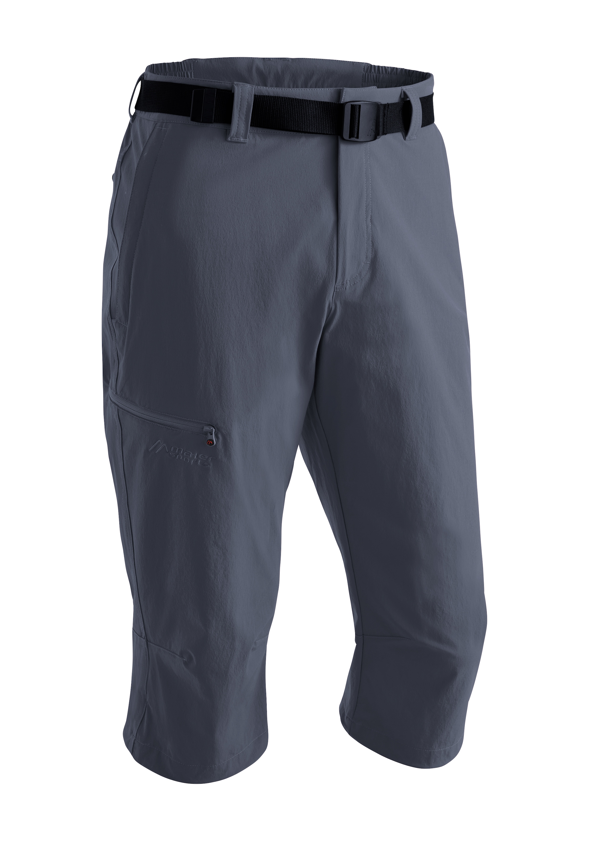 Caprihose MAIER SPORTS "Jennisei", Herren, Gr. 64, Normalgrößen, grau, 90% Polyamid, 10% Elasthan, Hosen Caprihose, kurze Hose Herren, luftige Wanderhose, leichte Outdoorhose, Reg Fit