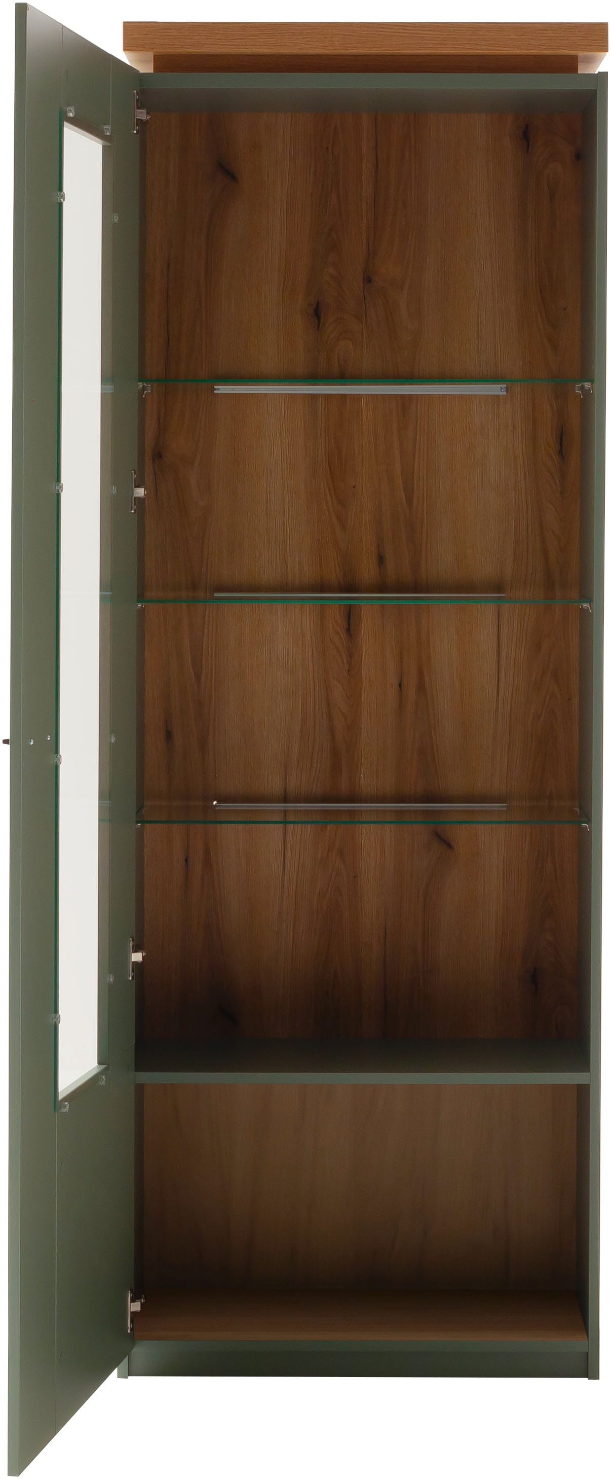 MCA furniture Vitrine »Moniz Vitrine«, (1 St.), Standvitrine, Hochschrank,Metallgriffe, Höhe 197 cm, 1 Tür