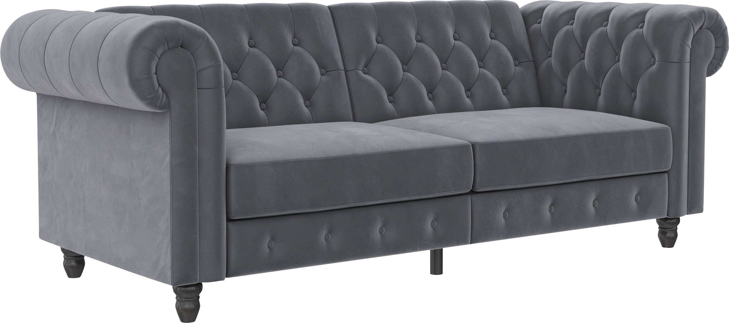 Dorel Home 3-Sitzer »Felix, Schlafsofa 236 cm, (Liegefläche 108x190cm), Rückenlehne«, 3-fach verstellbar, Velours, Kunstleder, Luxus-Microfaser Vintage