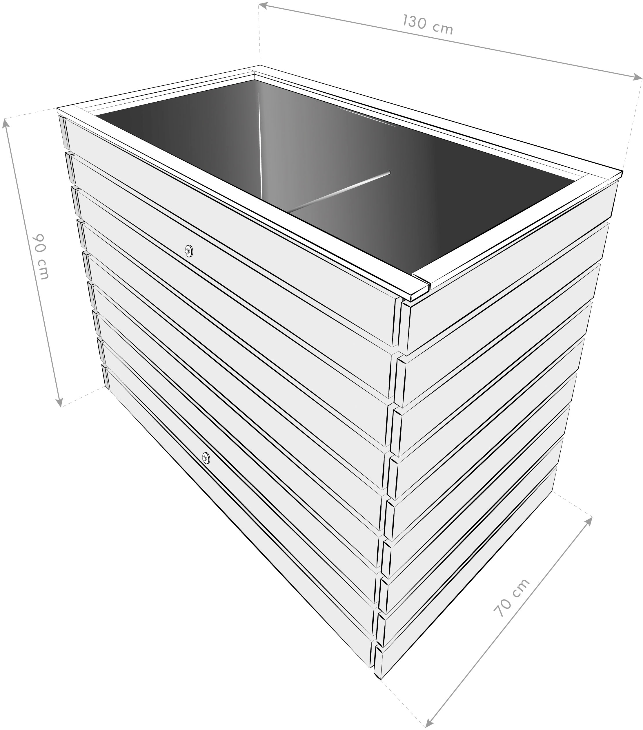 WESTMANN Hochbeet »WM13070«, 820 l, BxTxH: 130x70x90 cm