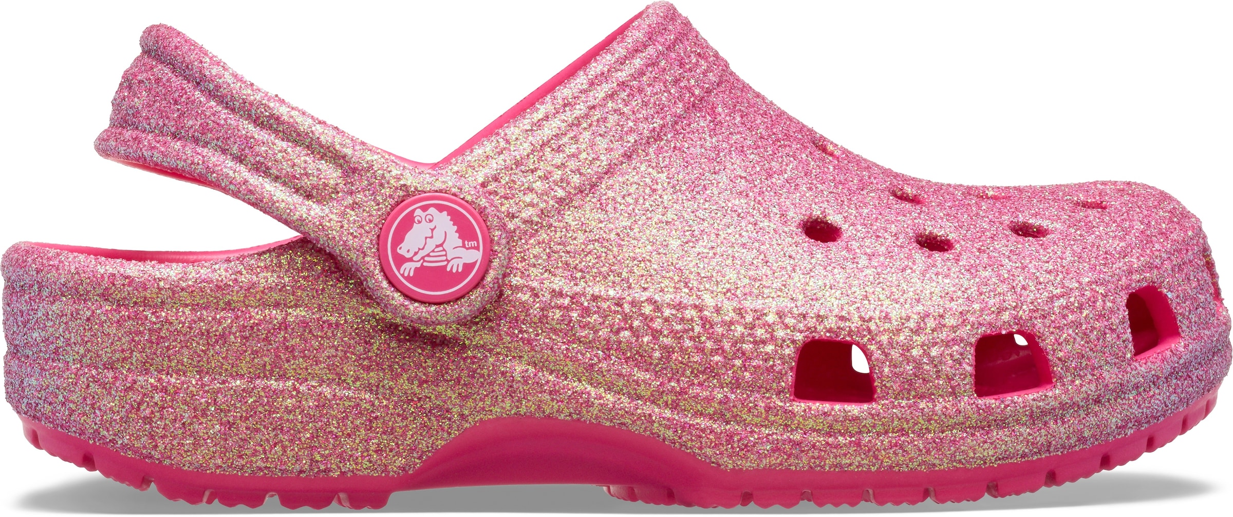 Crocs Clog »Classic Iridescent Glitter«, Glitzerschuh, Sandale, Hausschuh mit schwenkbarem Fersenriemen