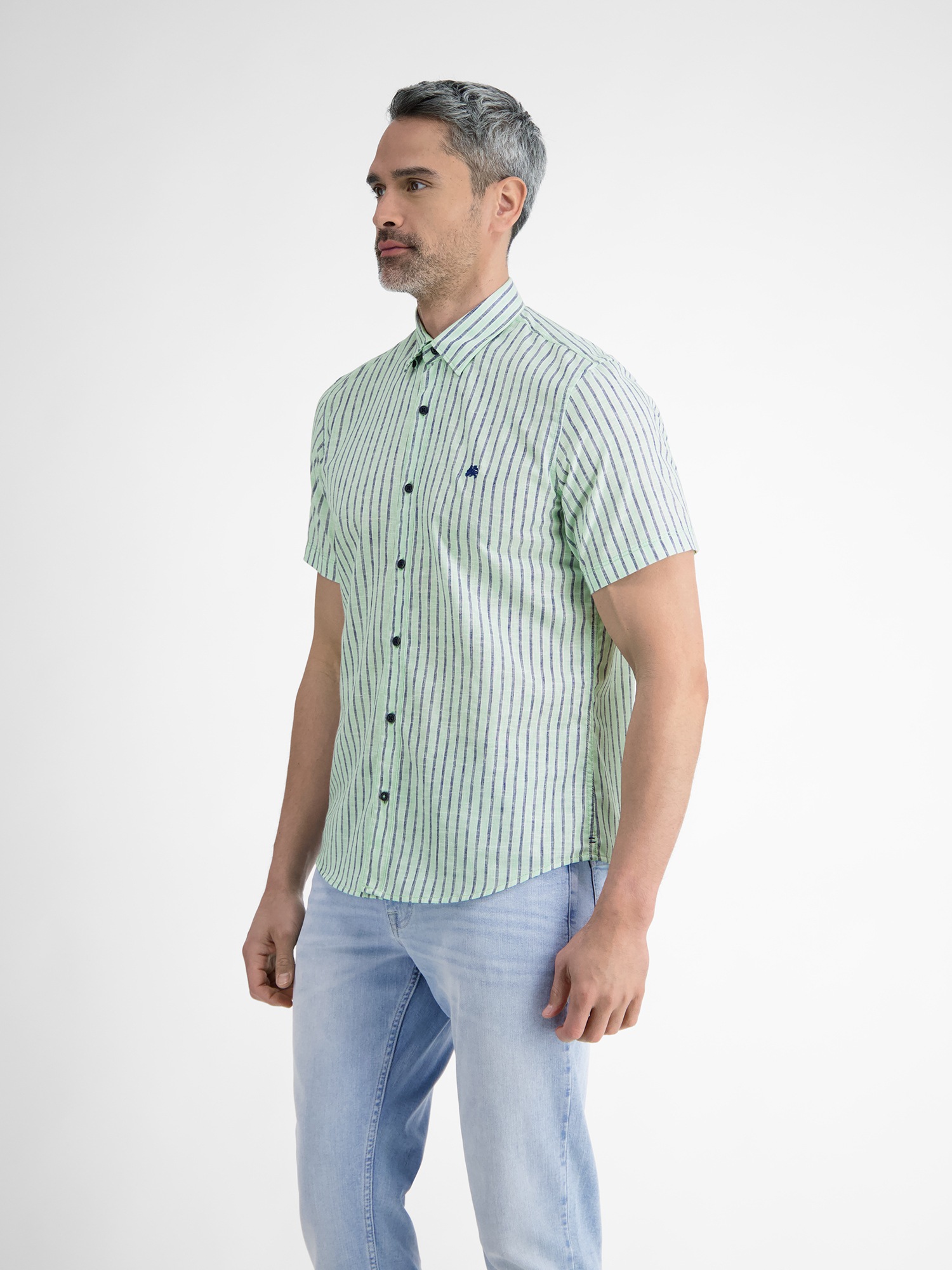 Thumbnail - LERROS Kurzarmhemd "Gestreiftes Herren Sommerhemd"