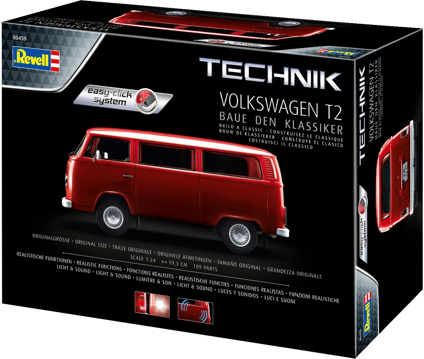 Revell® Modellbausatz »Volkswagen VW T2 Bus (Bulli)«, 1:24, mit Licht und Sound