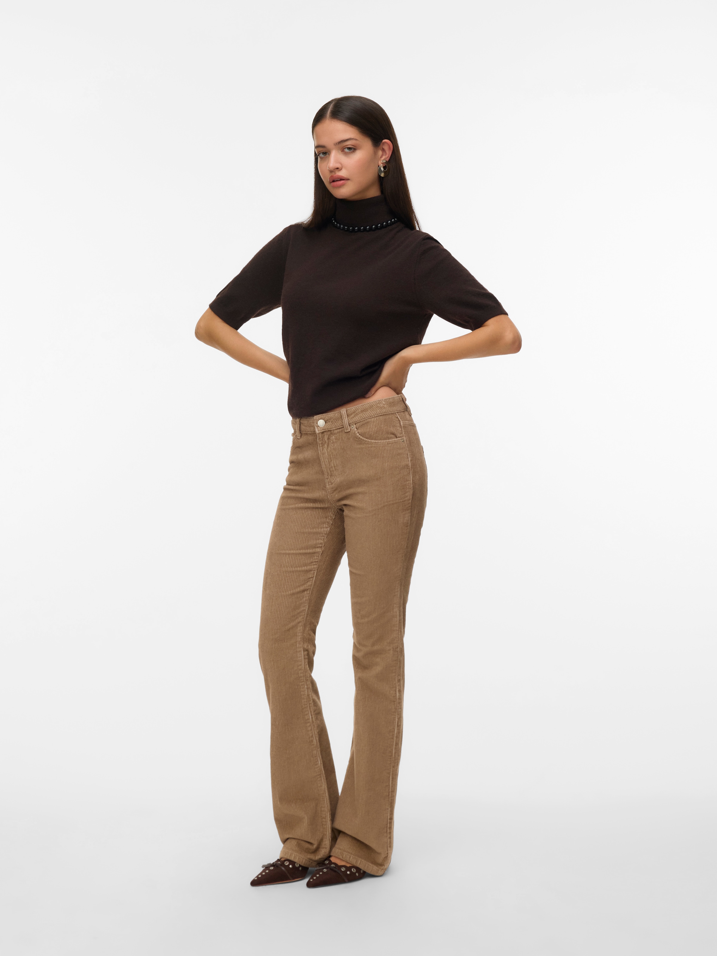 Vero Moda Cordhose »VMFLASH MR FLARED CORDUROY PANTS NOOS«  Cord, regular waist, bootcut fit