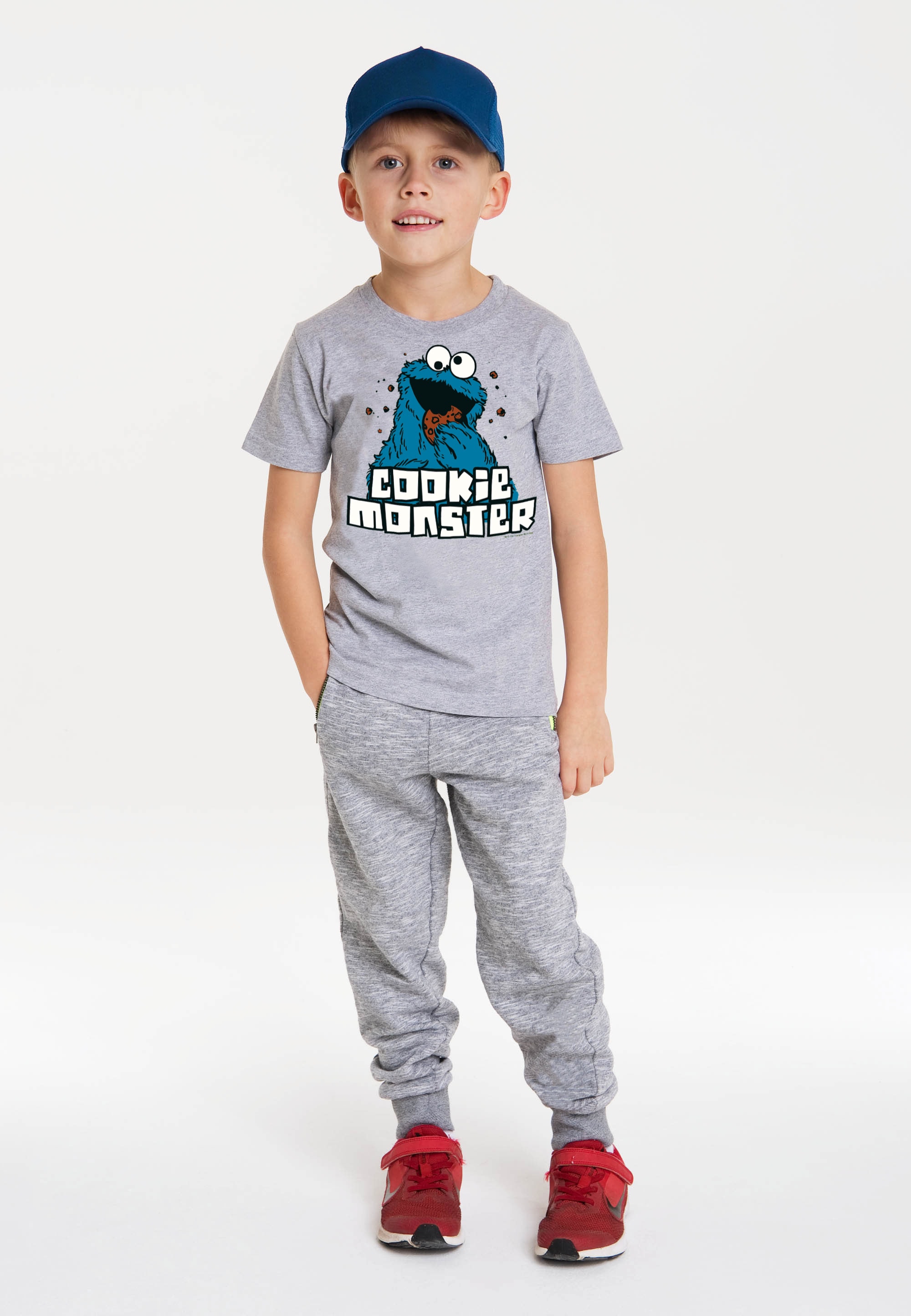 LOGOSHIRT T-Shirt »Sesamstraße mit | - coolem Krümelmonster«, bestellen Frontprint BAUR