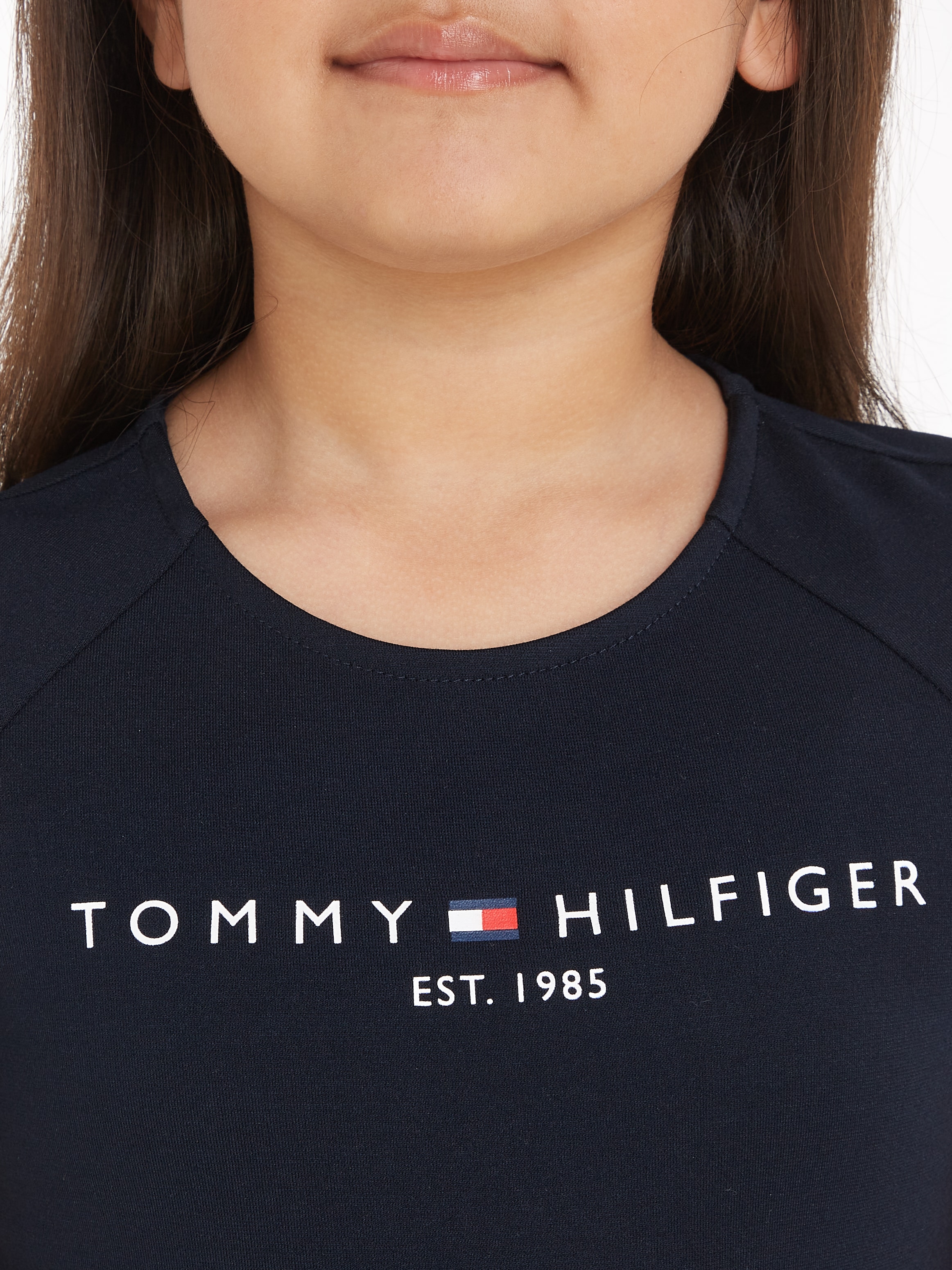 Tommy Hilfiger A-Linien-Kleid »PUNTO FIT & FLARE DRESS SS« Kinder bis 16 Jahre mit Logoschriftzug