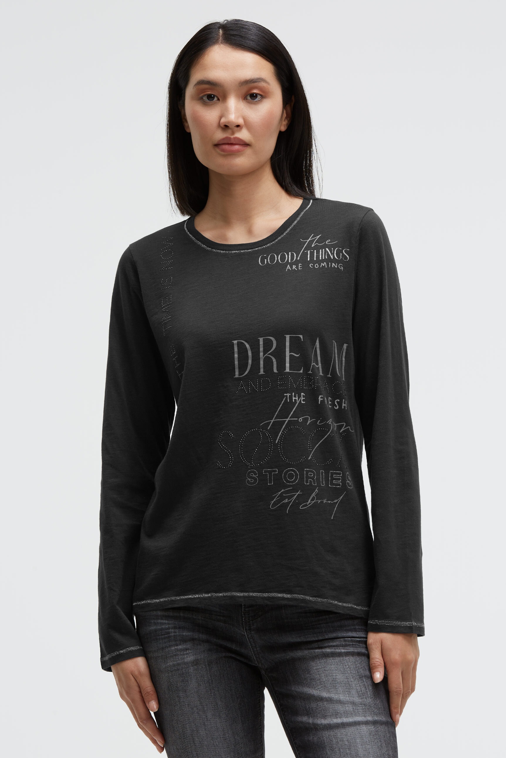 SOCCX Rundhalsshirt aus Baumwolle günstig online kaufen