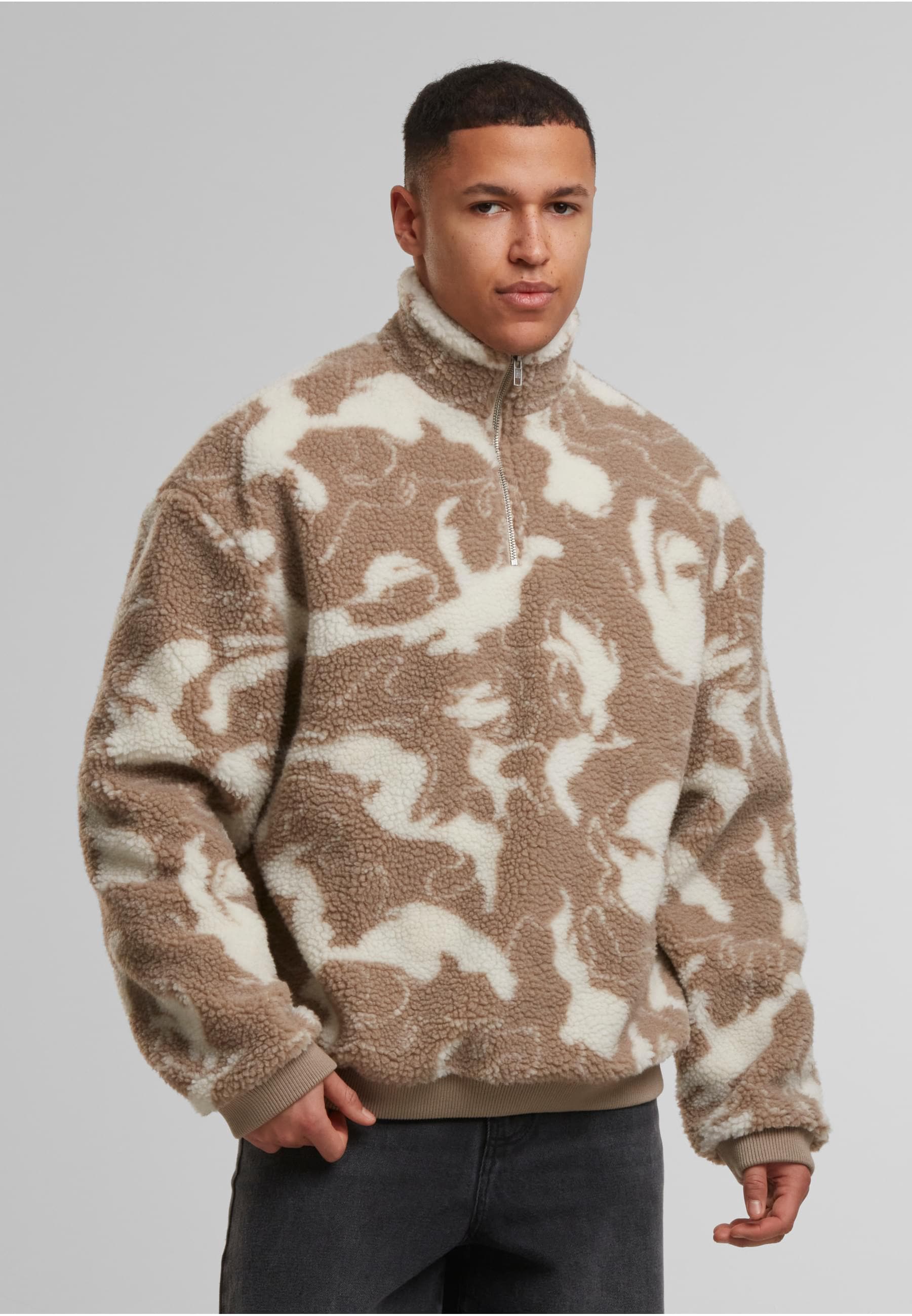 URBAN CLASSICS Sweater »Urban Classics Oversized Pattern Teddy Troyer«, (1 tlg.)