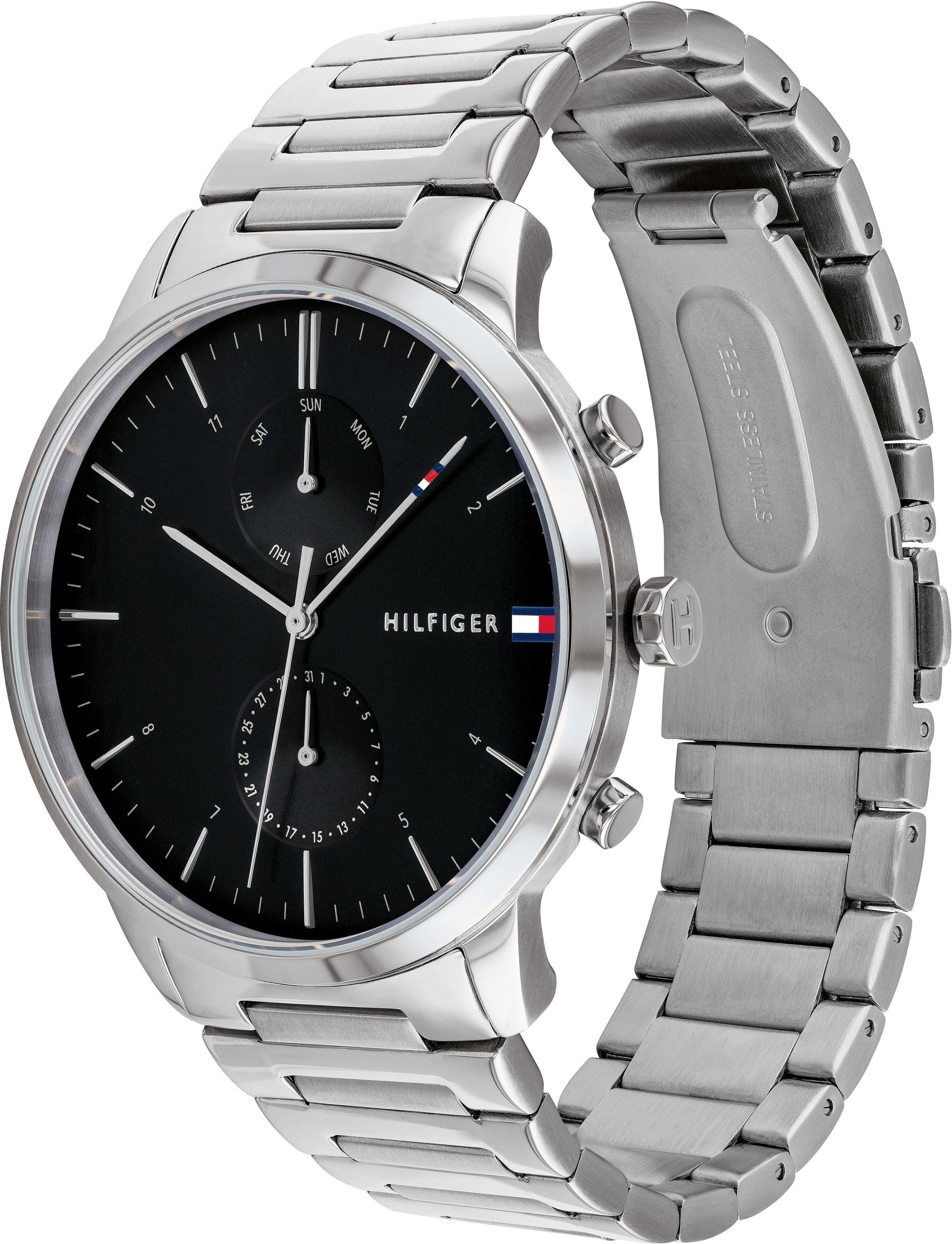 Tommy Hilfiger Multifunktionsuhr »DRESSED UP«, Quarzuhr, Armbanduhr, Herrenuhr, Datum, analog, Edelstahlarmband