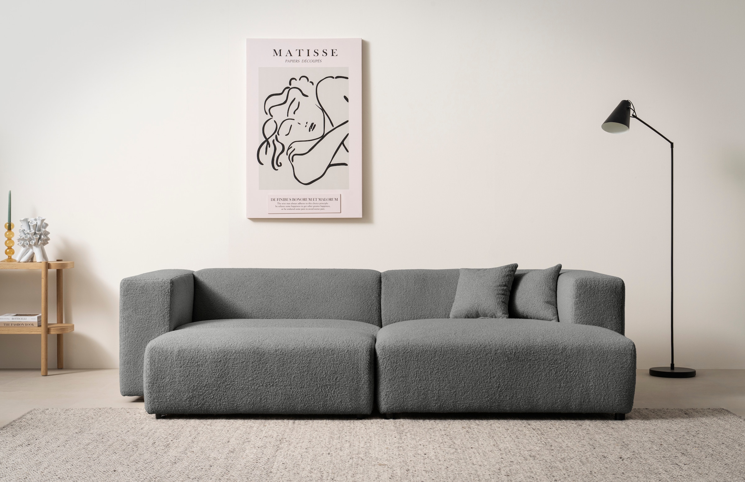 andas Polsterecke »BAKELS, Ecksofa-Set mit Hocker, L-Form mit Schlaffunktion«, Ecksofa-Set (incl. Hocker) im trendigen Megacord