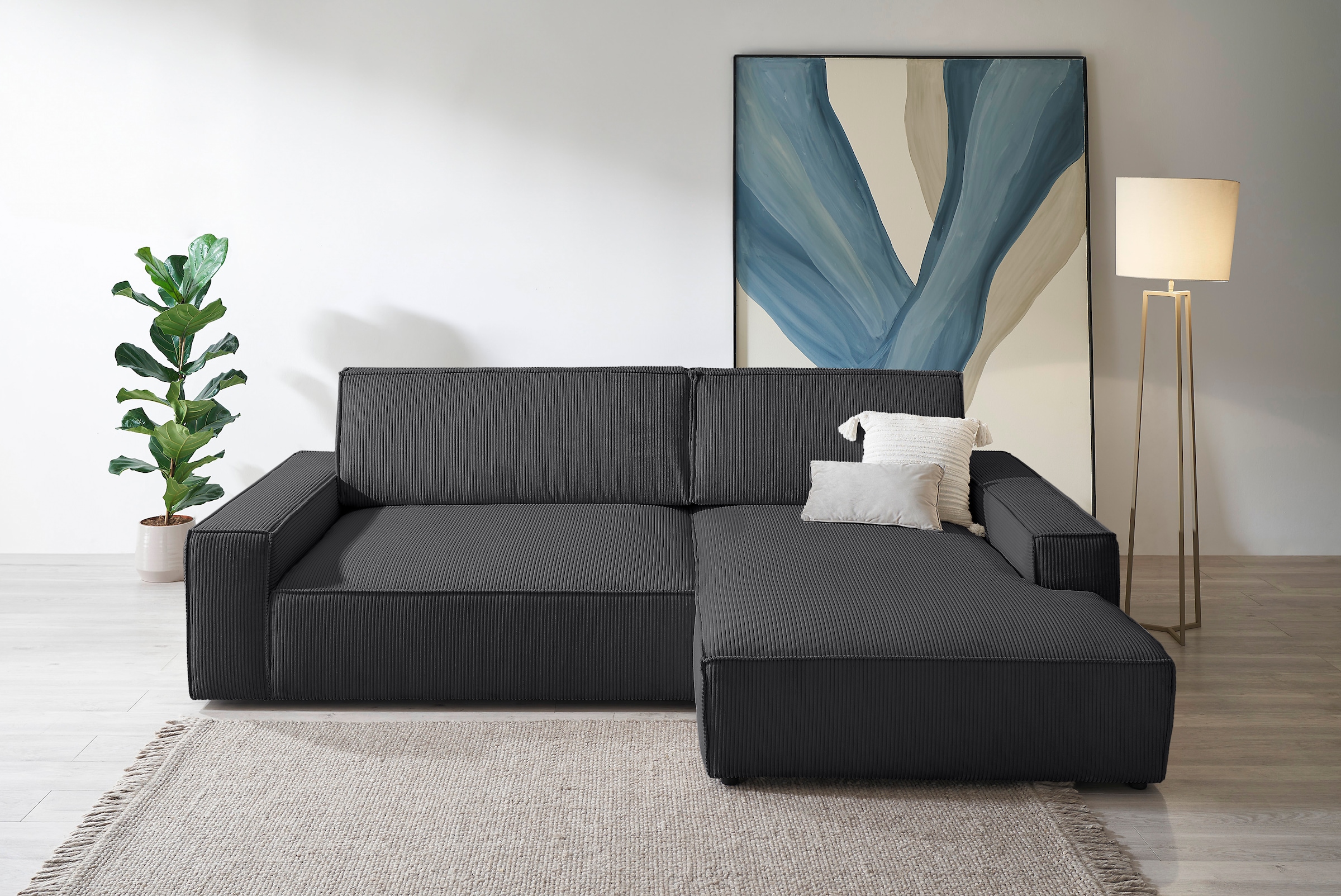 Home affaire Ecksofa "NEU: SHERWOOD XXL 284, Big-Sofa L-Form, tiefe Sitzflä günstig online kaufen