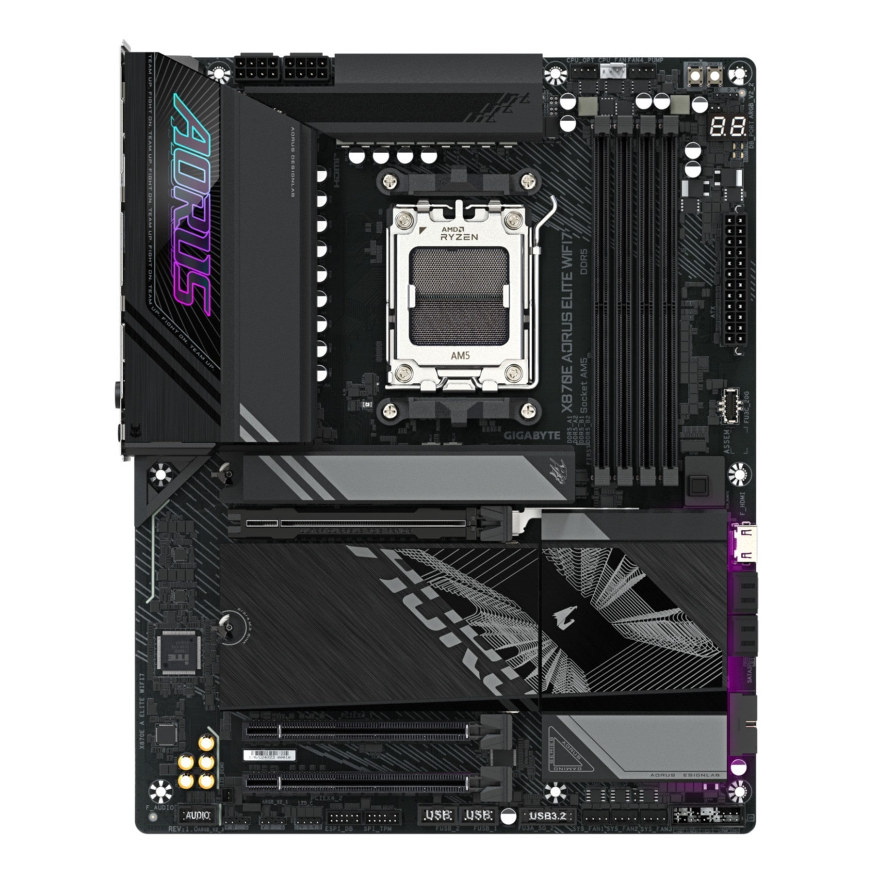 Gigabyte Mainboard »X870E AORUS ELITE WIFI7 Mainboard - Unterstützt AMD Ryzen 9000 CPUs, 1«