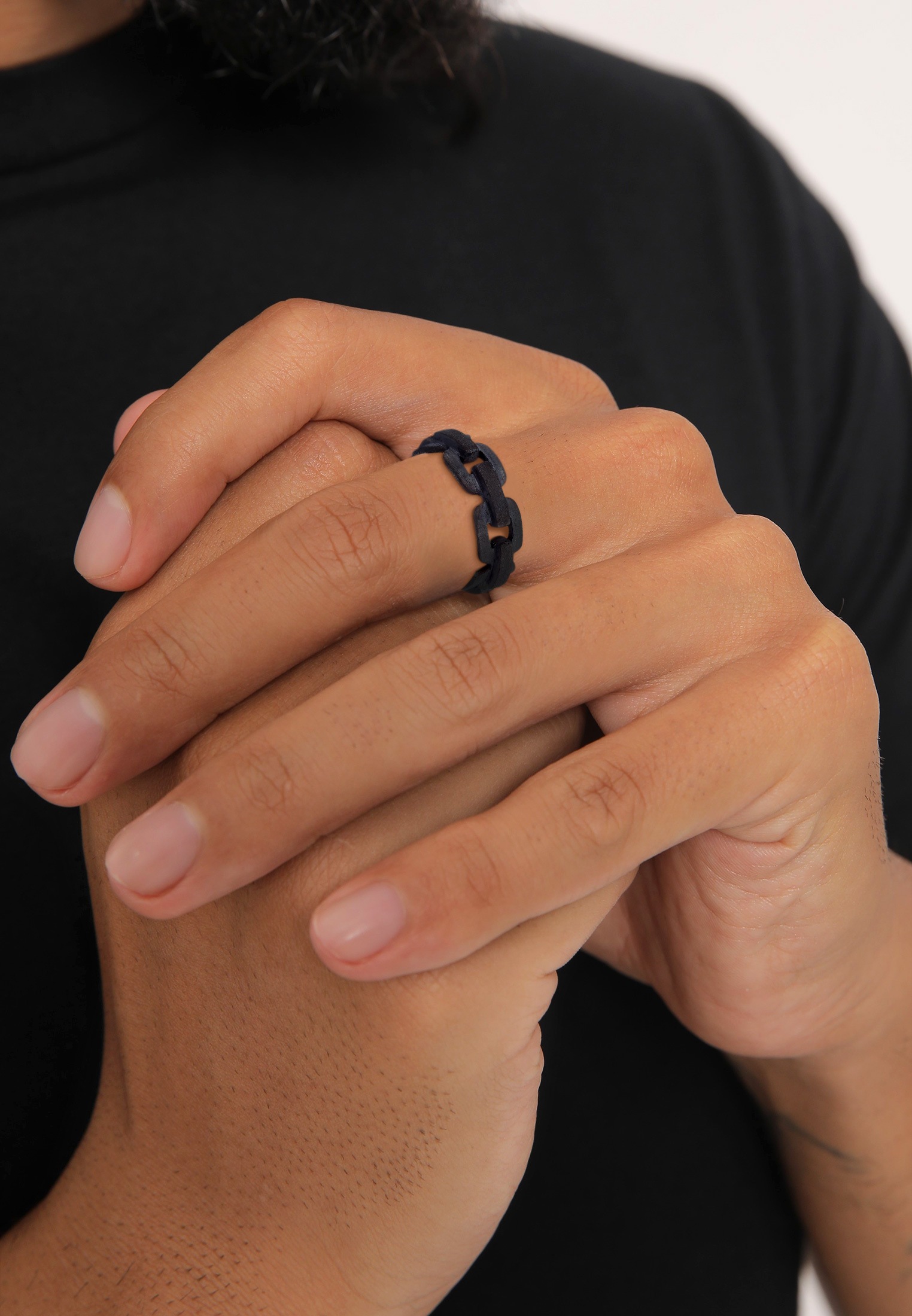 KUZZOI Anchor Chain Ring Silver 925 Black 54 3