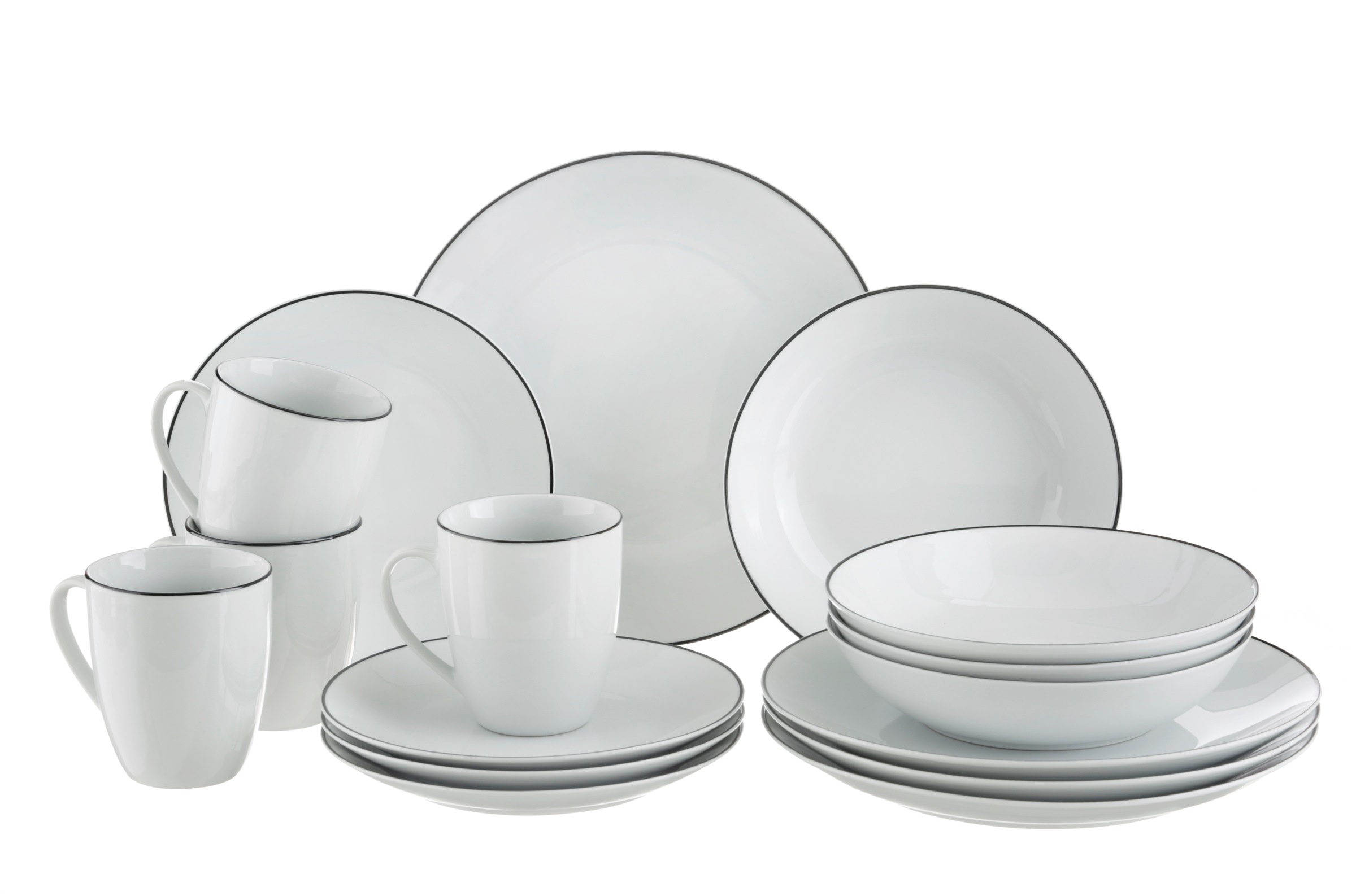 OTTO home Kombiservice "Mellinn" Geschirr, trendige Coupeform, handgemalte, günstig online kaufen