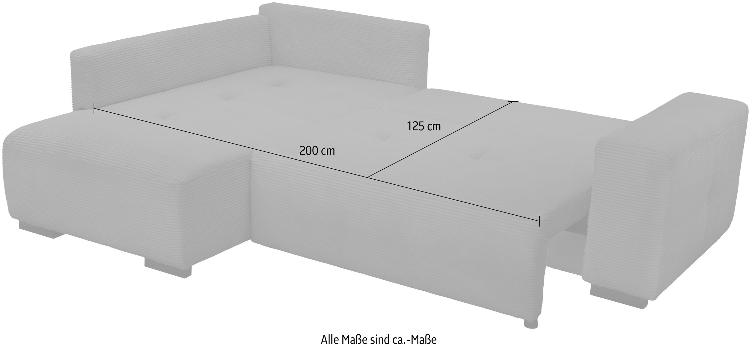 exxpo - sofa fashion Ecksofa Ottomane beidseitig montierbar,inkl. 6x Rückenkissen und 2x Zierkissen
