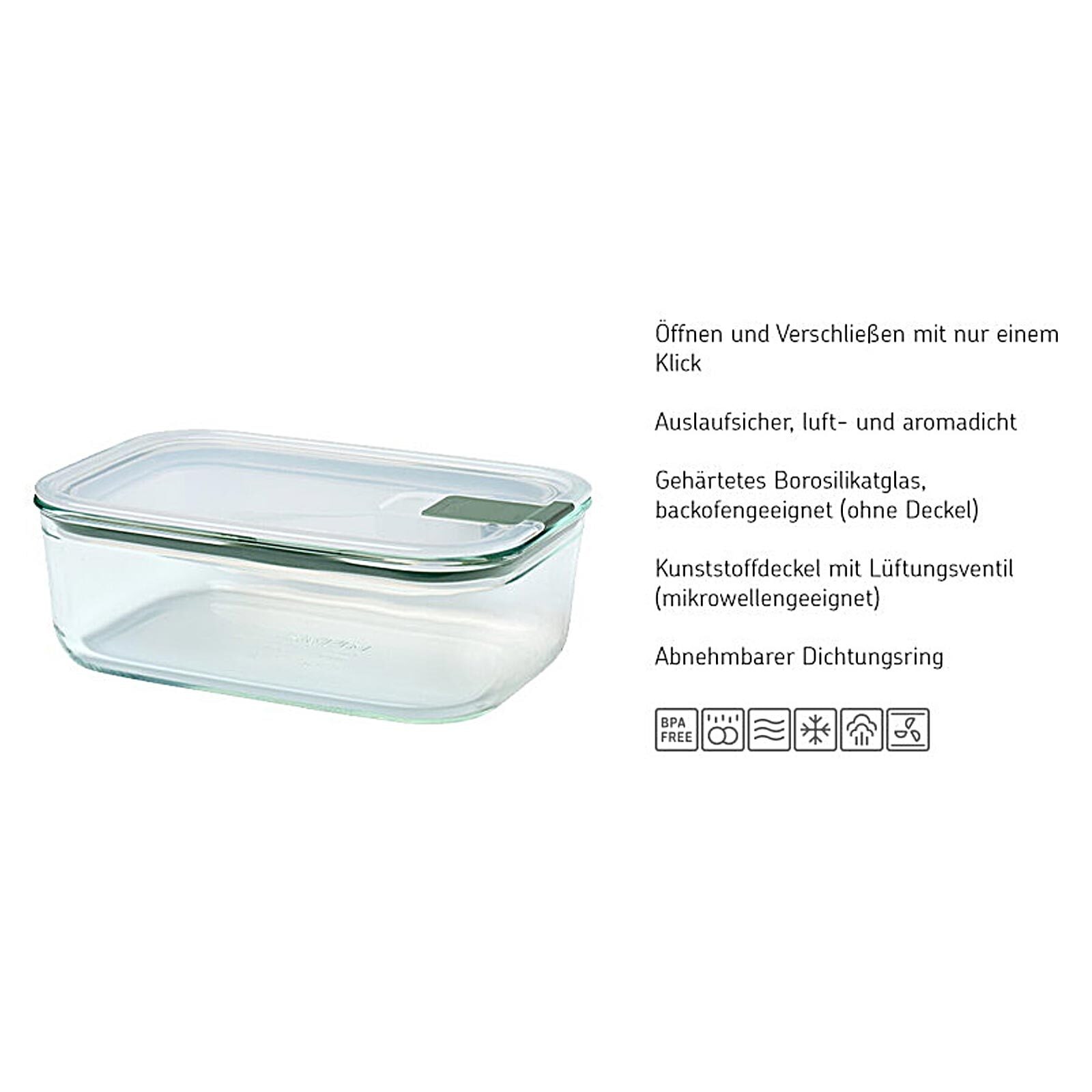 Mepal Frischhaltedose »Frischhaltedose EasyClip 1500 ml mint«, (1 tlg.)