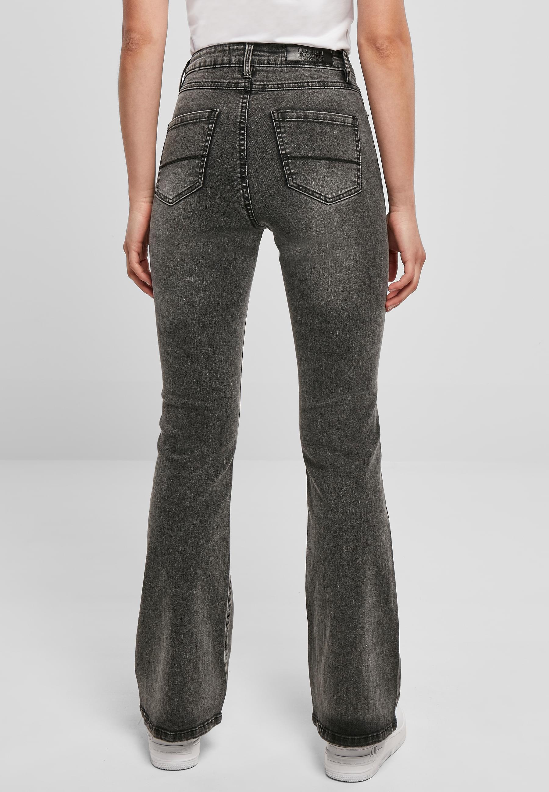 URBAN CLASSICS Bequeme Jeans »Urban Classics Damen Ladies High Waist Flared Denim Pants«, (1 tlg.)