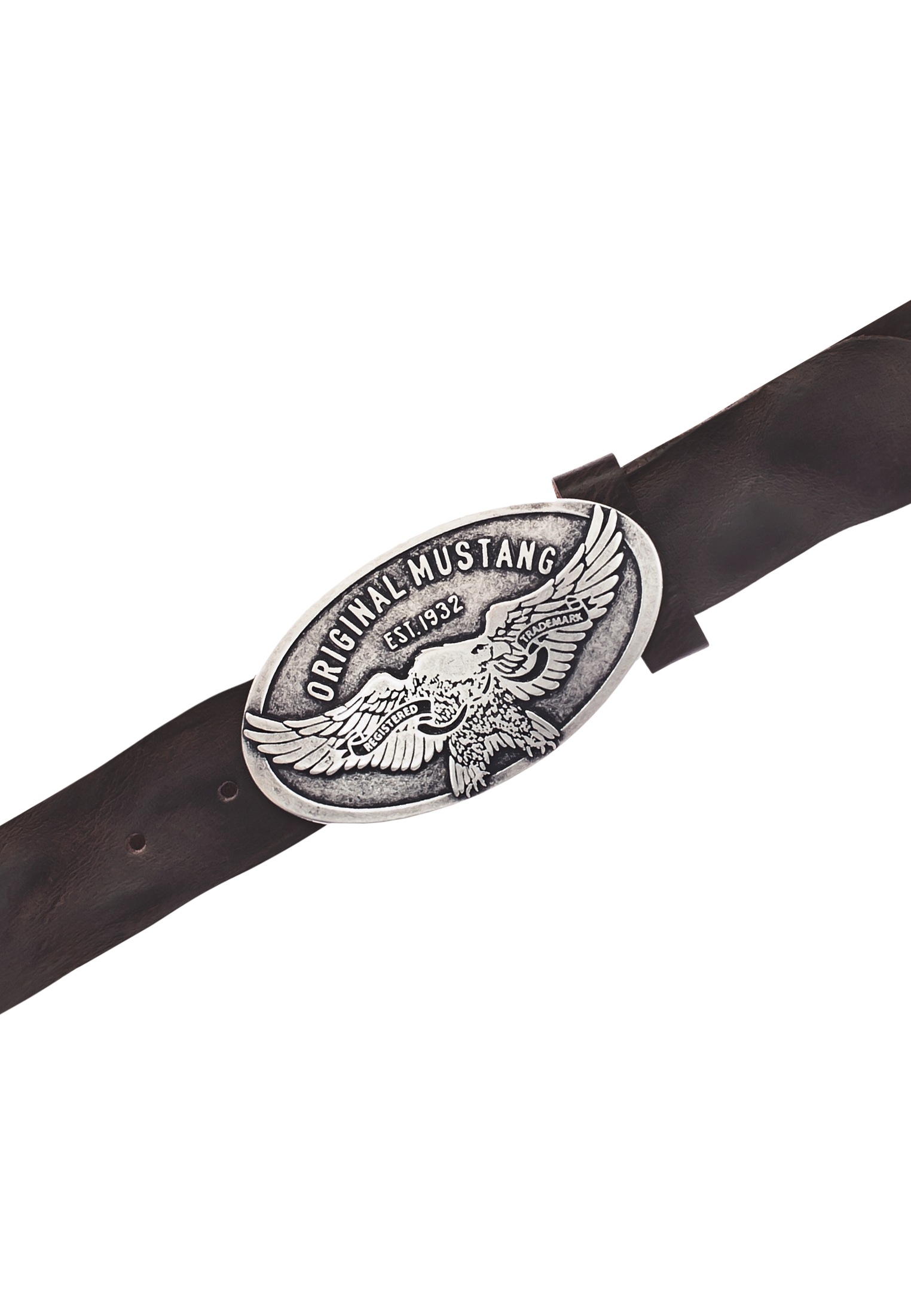 MUSTANG Koppelgürtel Vintag-Schließe mit Adler, 4 cm, Used-Look günstig online kaufen