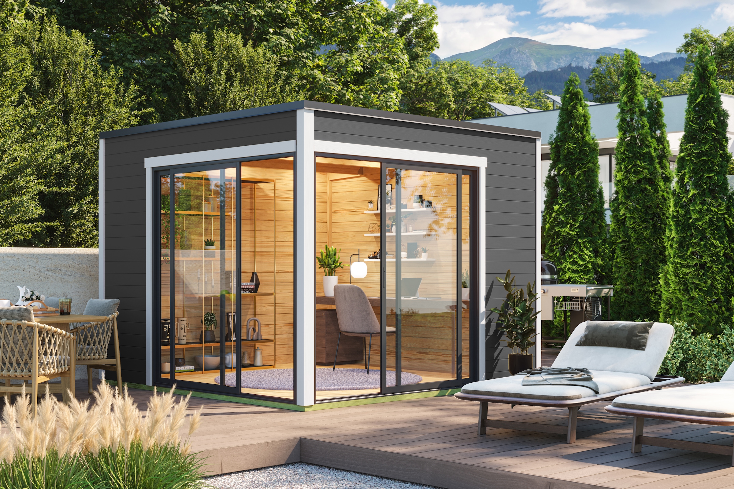 Nordic Holz Gartenhaus "Palermo 3", mit großen Glasflächen günstig online kaufen