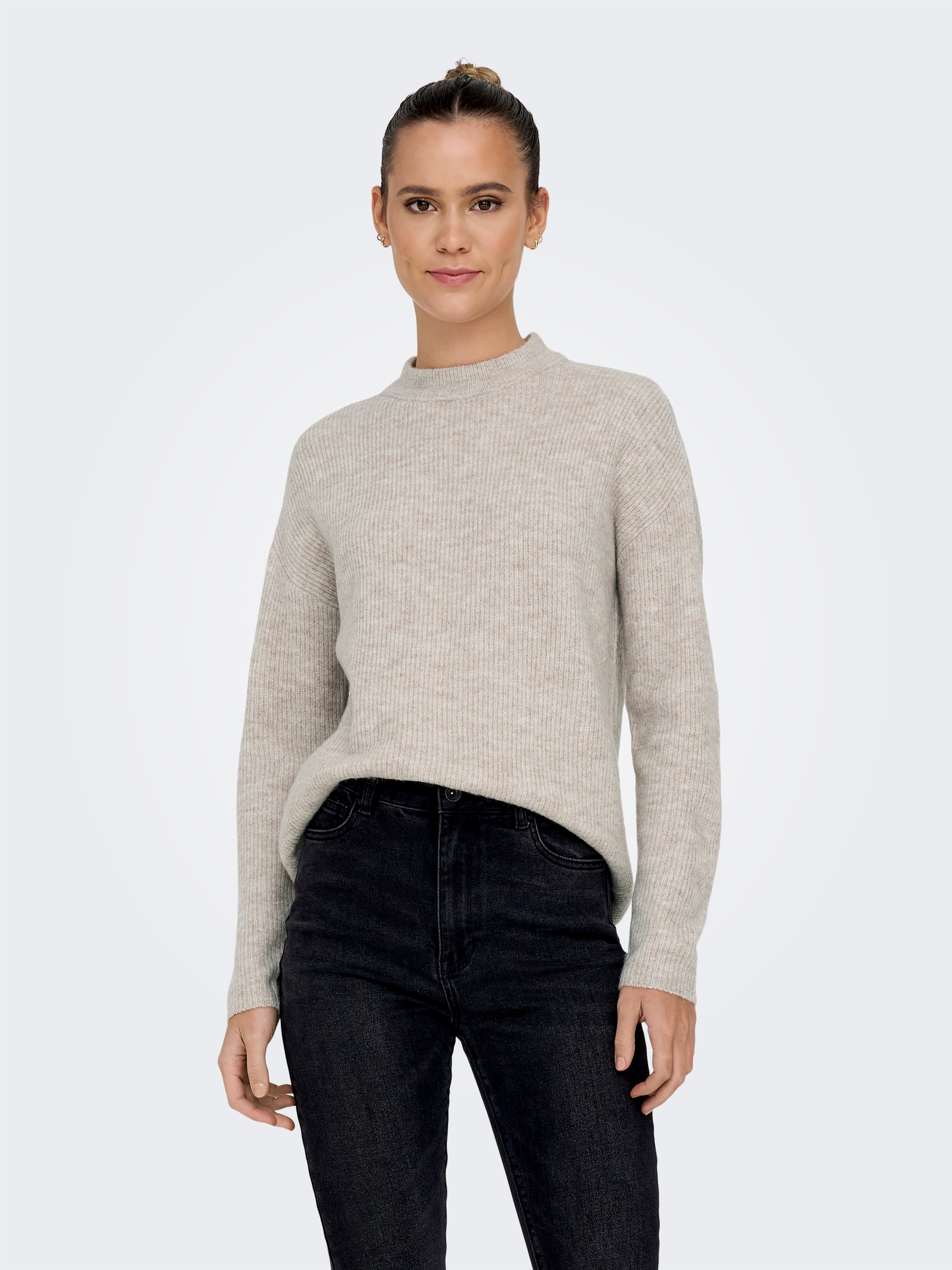 ONLY Strickpullover "ONLCAMILLA O-NECK L/S PULLOVER KNT" Materialmix, regul günstig online kaufen
