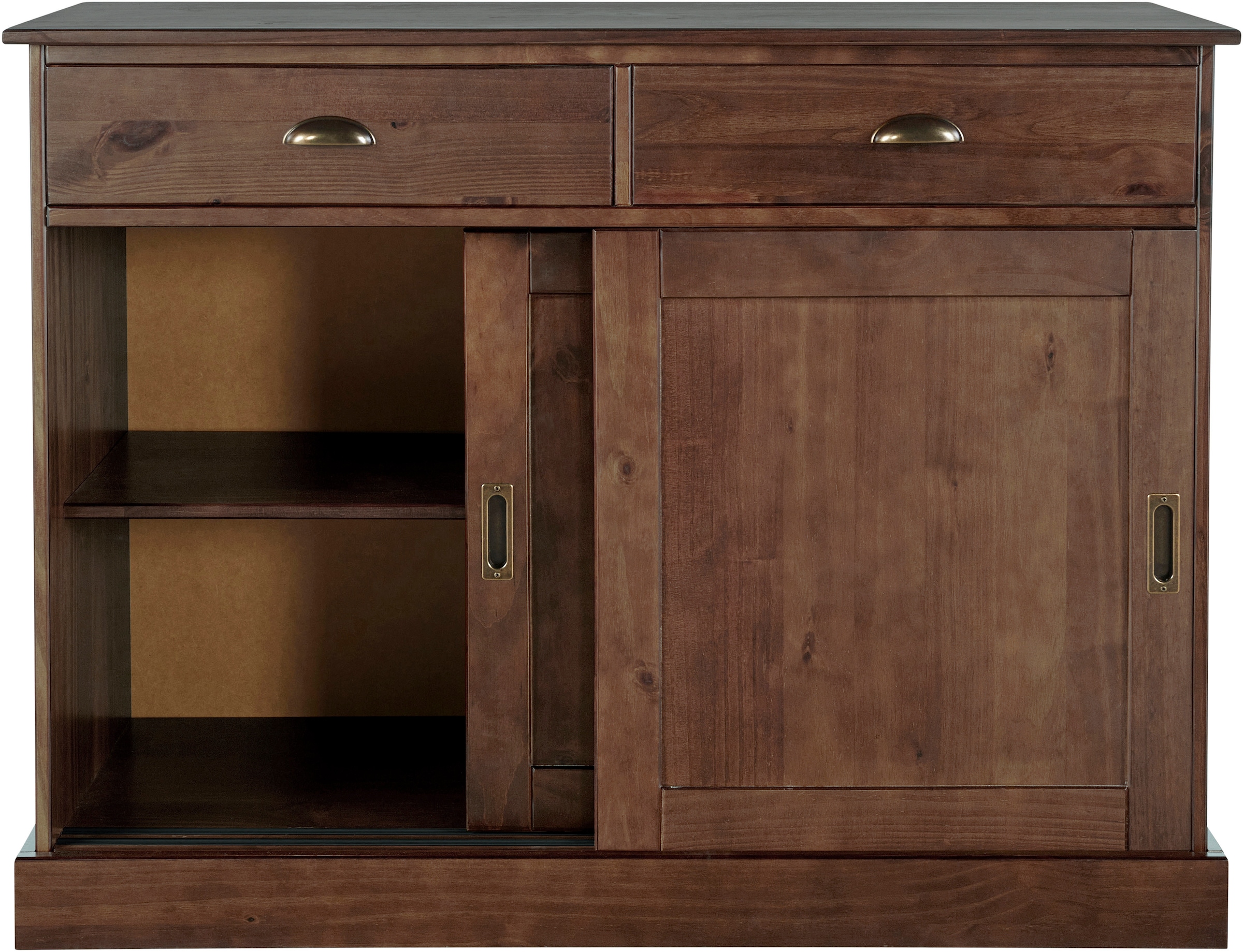 Home affaire Sideboard »Schröder«, Kommode, 2 Schiebetüren, 2 Schubkasten, aus massivem Kiefernholz