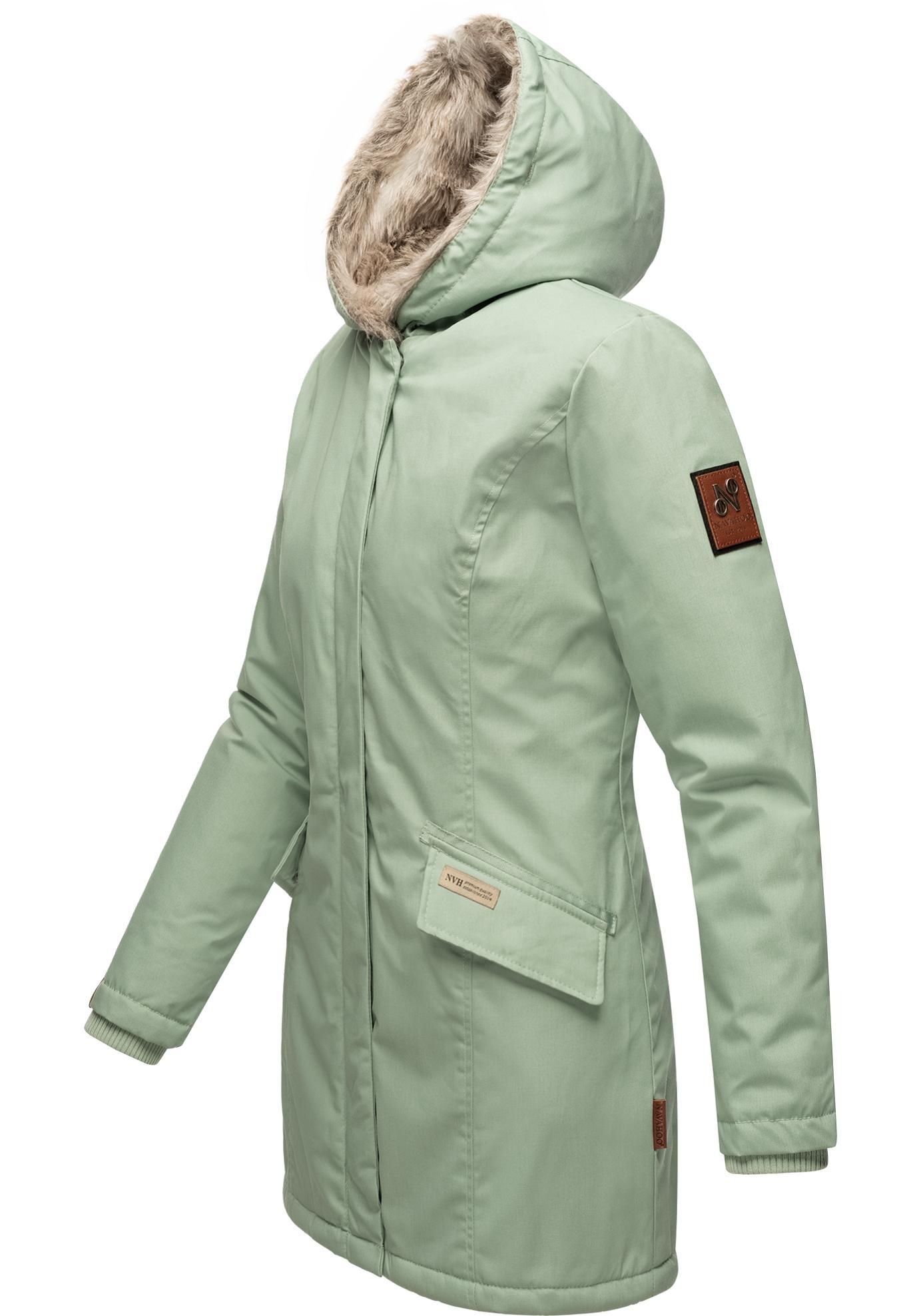 Navahoo Wintermantel »Cristal«, stylischer Damen Winterparka mit Kunstfell-Kapuze