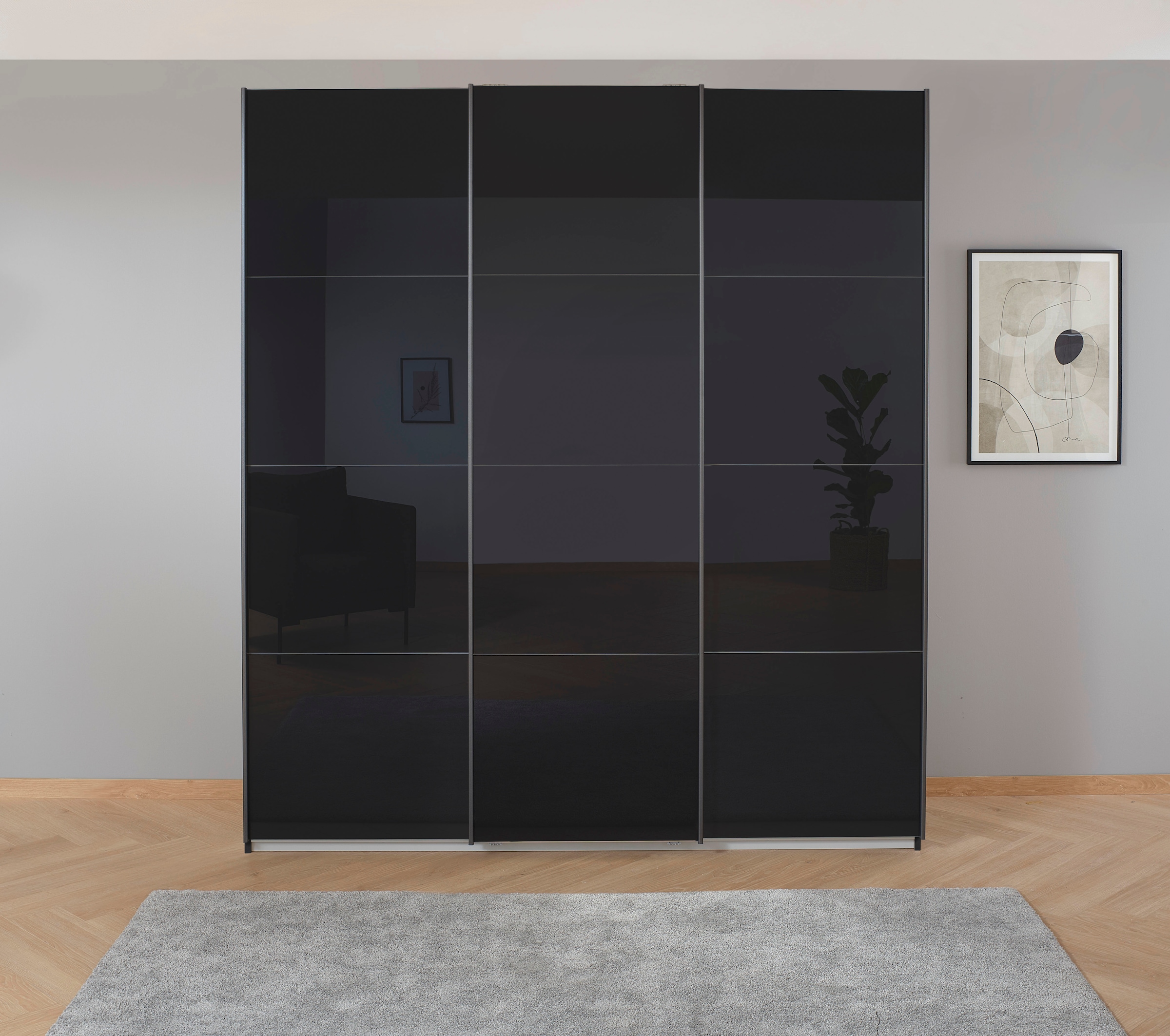 OTTO home Kleiderschrank "Mehrzweckschrank Aktenschrank Möbel Mietswohnung Schlafzimmer KOLUNA" 3 Ausstattungen BASIC/CLASSIC/PREMIUM (inkl. SOFT-CLOSE-FUNKTION), Breiten 203/271/315/360 cm Höhen 210/229 Glas-Front MADE IN GERMANY