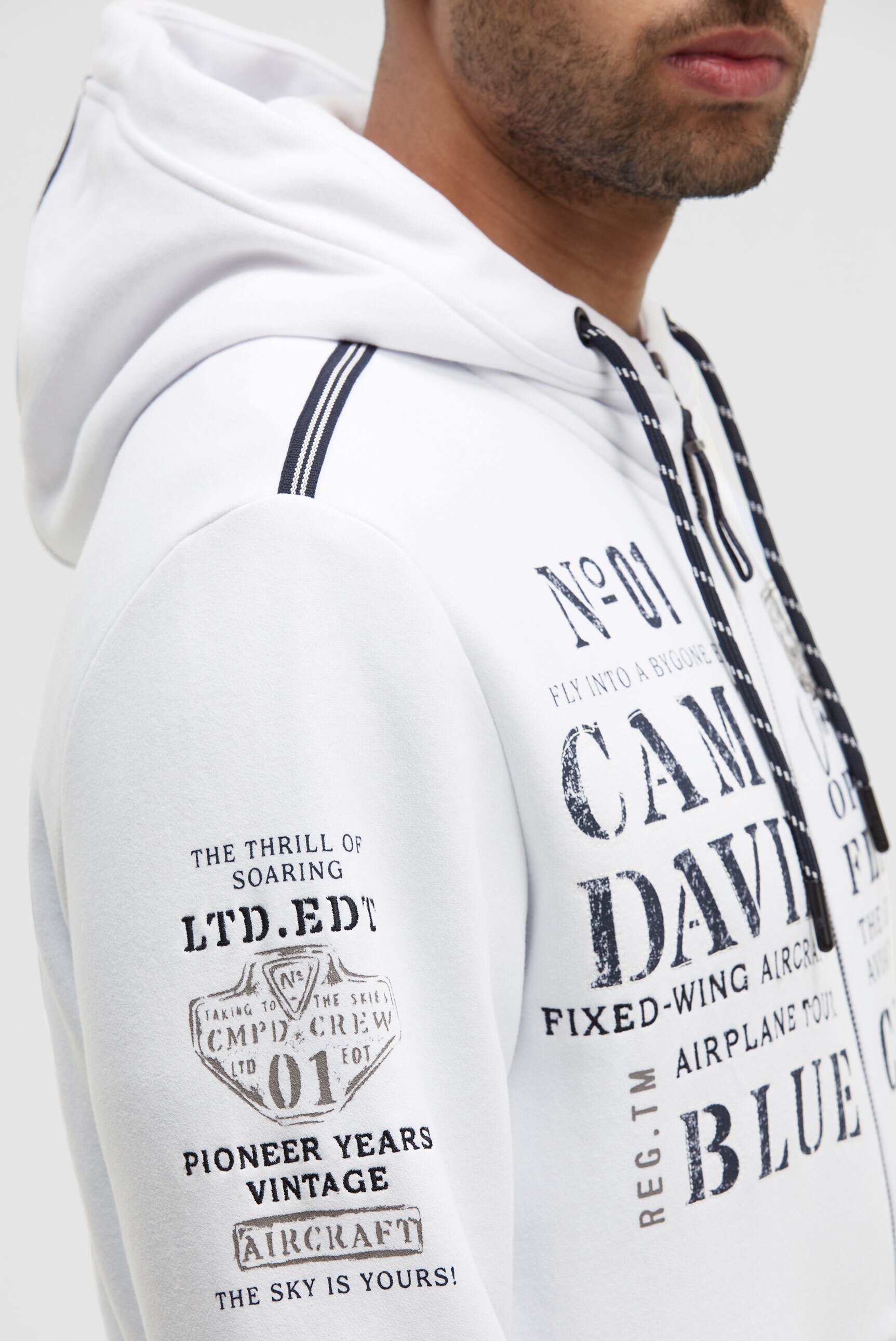 CAMP DAVID Kapuzensweatjacke Eingrifftaschen mit Druckknopfverschluss