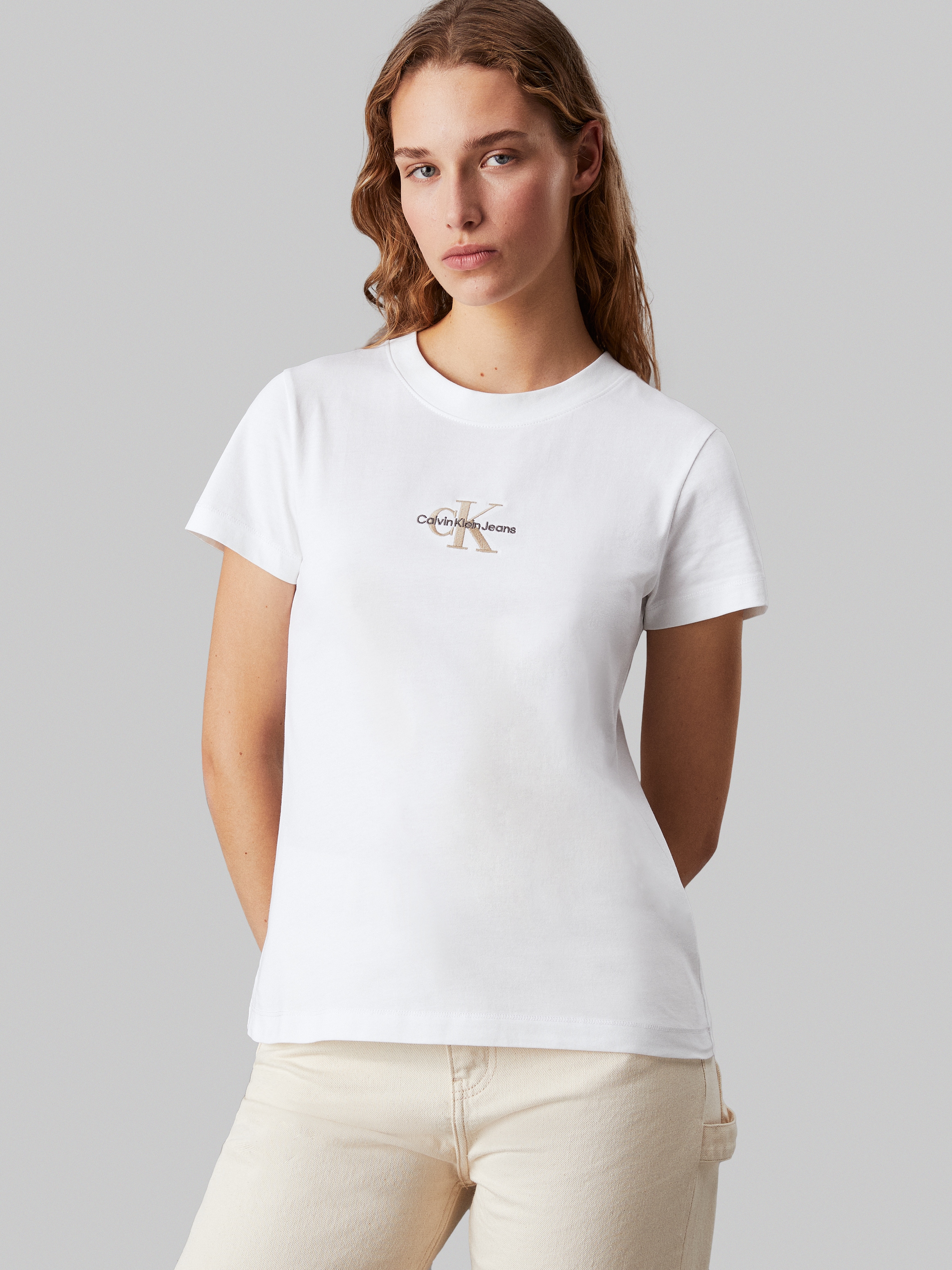 Calvin Klein Jeans T-Shirt "MONOLOGO SLIM TEE", mit Logoprägung günstig online kaufen