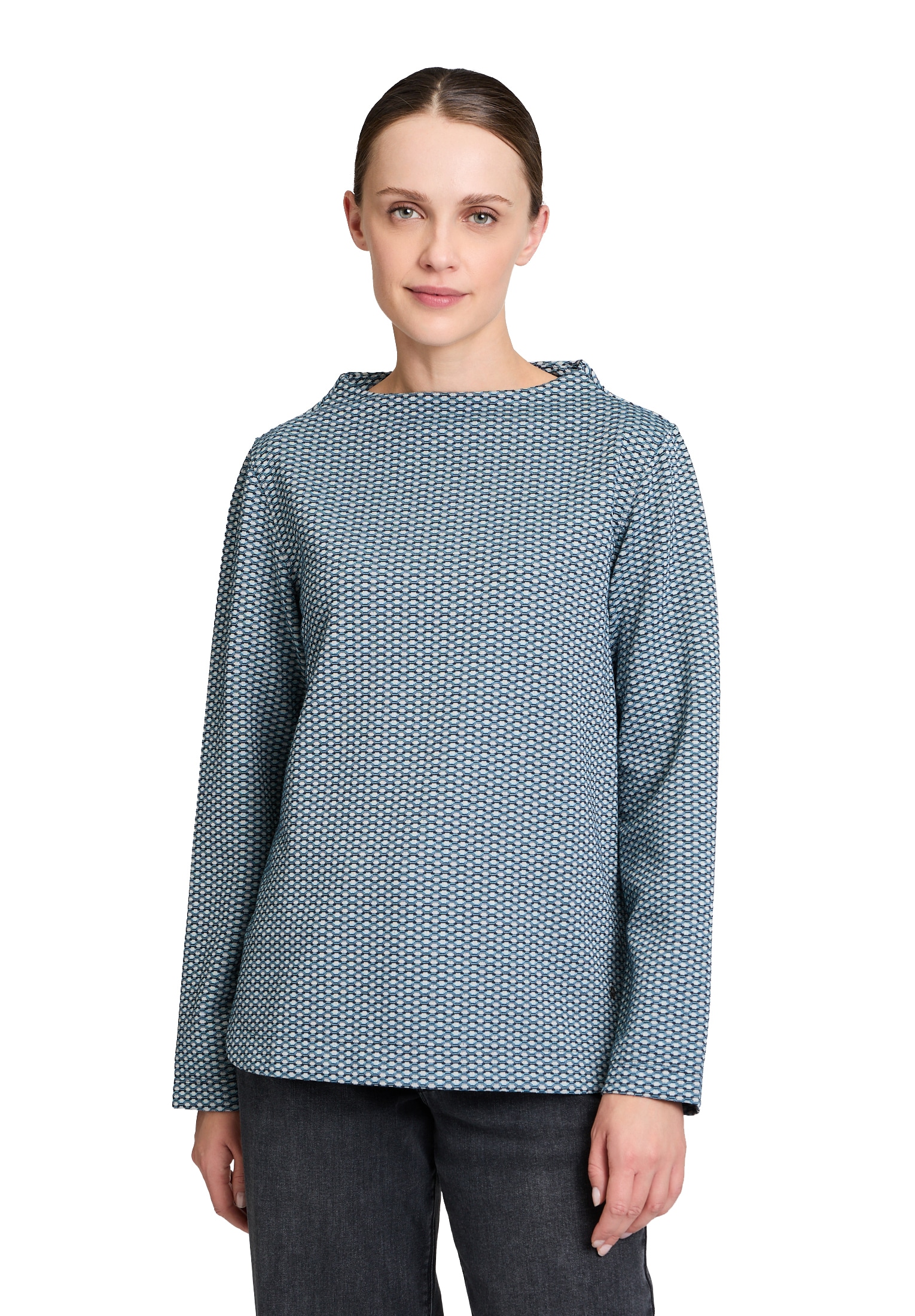 Betty&Co Kurzarmshirt "Damen Strukturshirt mit Turtle Neck", 1 Stk. Struktu günstig online kaufen