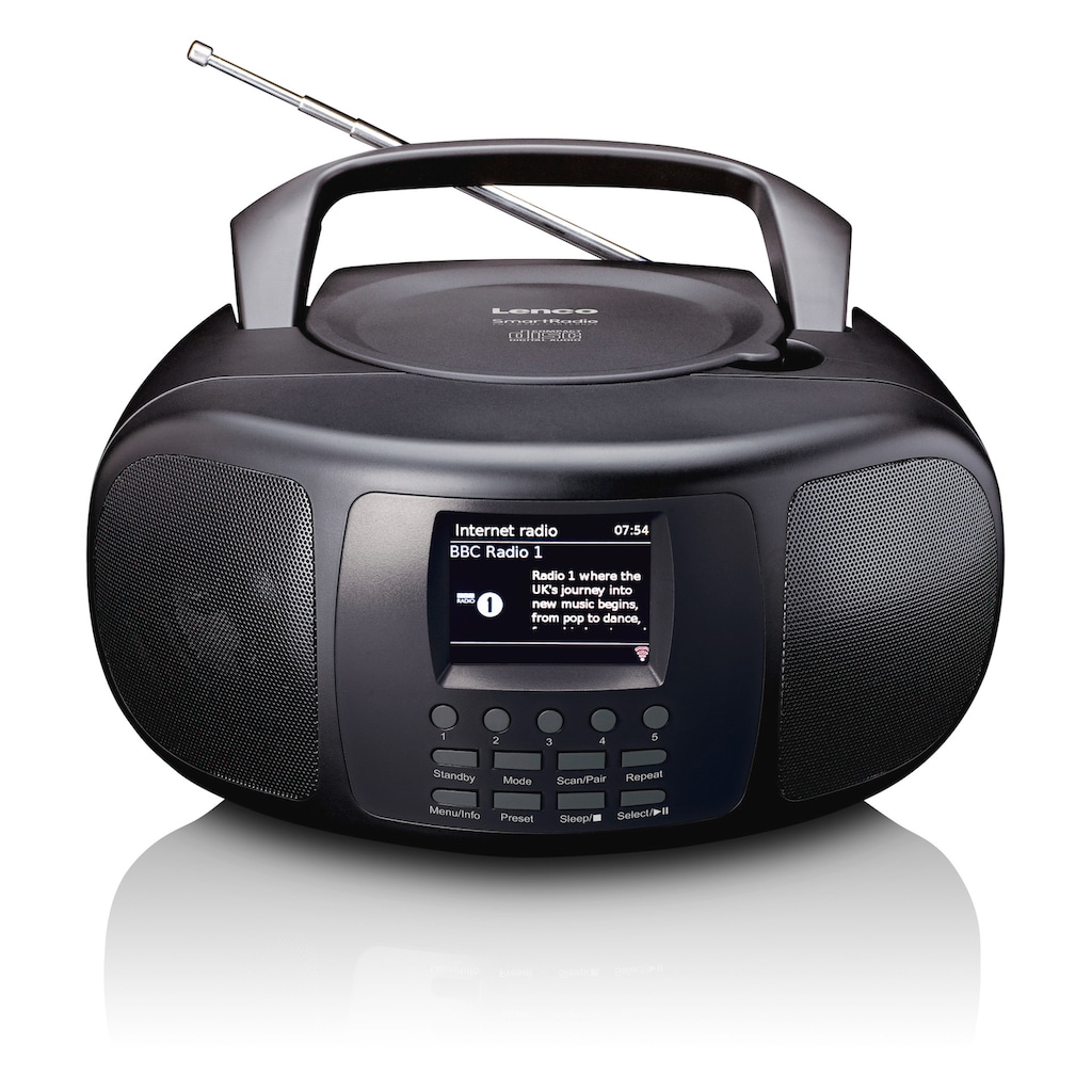 Lenco Boombox »SCD-6000 Boombox-Internetradio mit DAB+/FM-Radio und BT«, (Bluetooth FM-Tuner 2 W)
