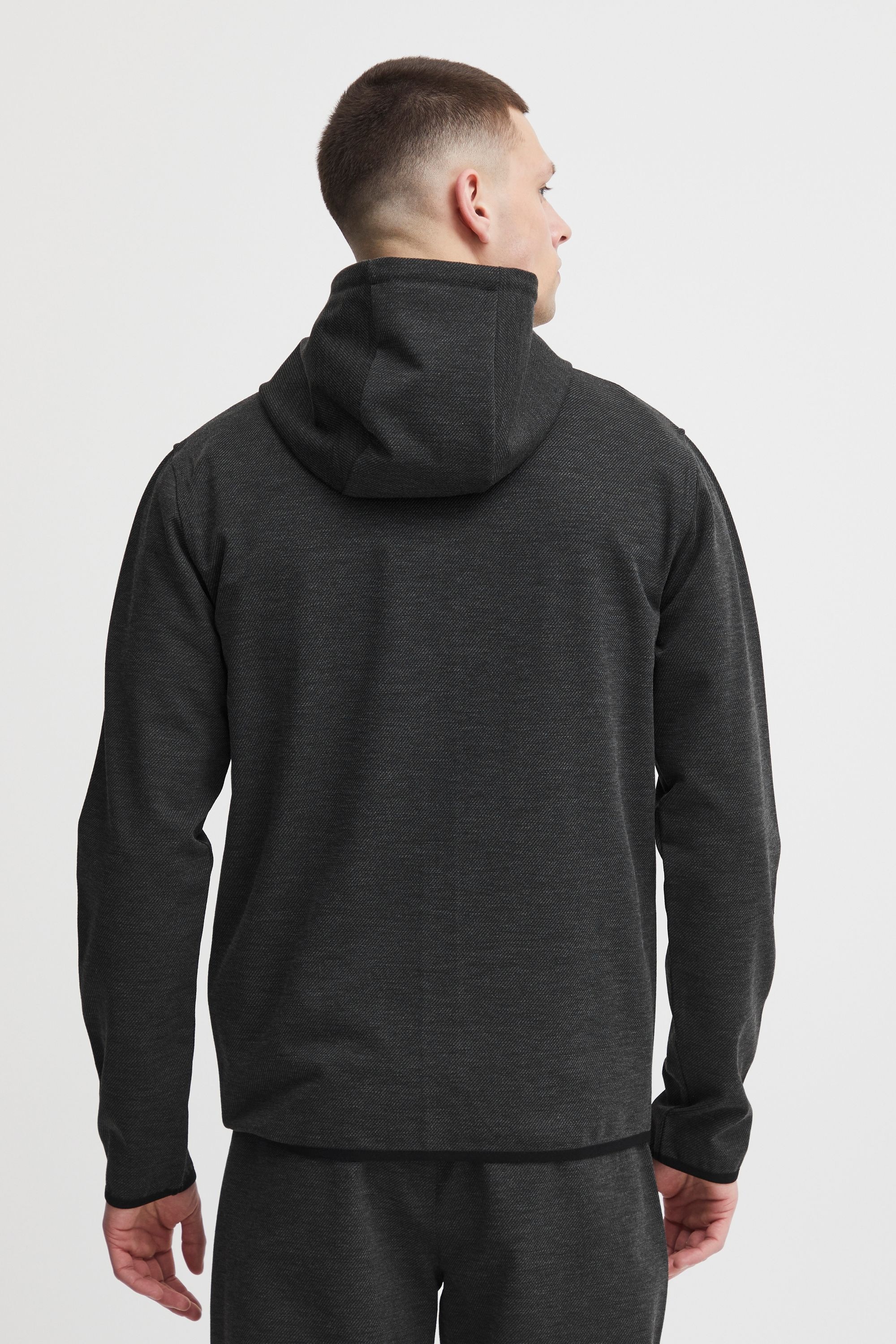 !solid Kapuzensweatjacke SOLID "Kapuzensweatjacke SDVidit", Herren, Gr. XL, grau (dunkelgrau melange), Obermaterial: 78% Polyester PES. 18% Viskose CV. 4% Elasthan EL., Sweatjacken 3