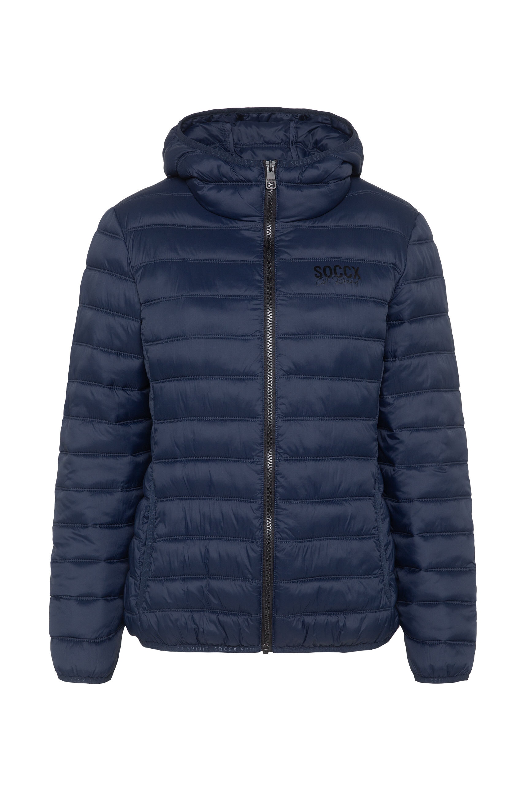 SOCCX Outdoorjacke, mit Kapuze, mit elastischem Saumabschluss