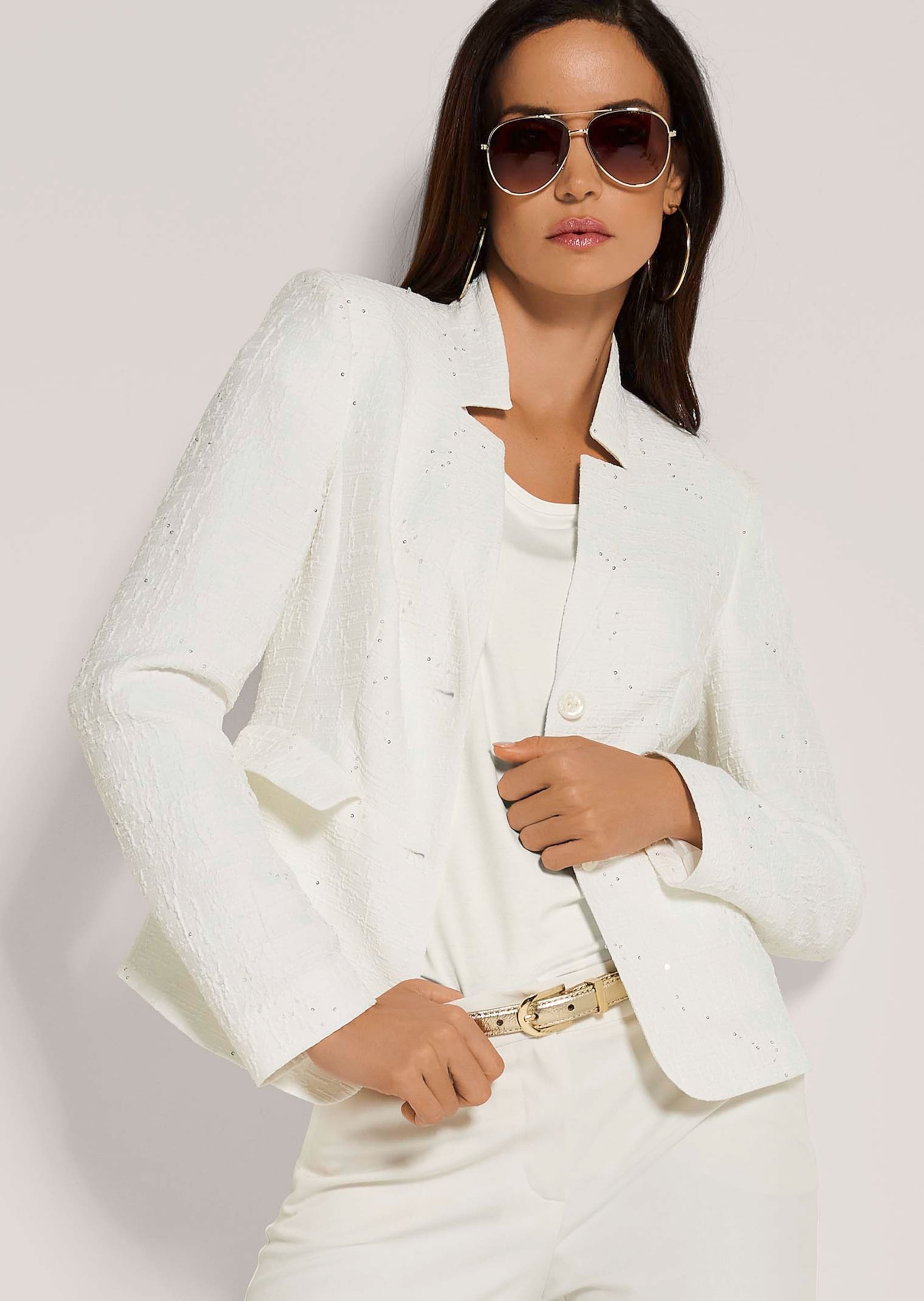 MADELEINE Jackenblazer »Blazer Strukturierter Kurzblazer mit Pailletten«