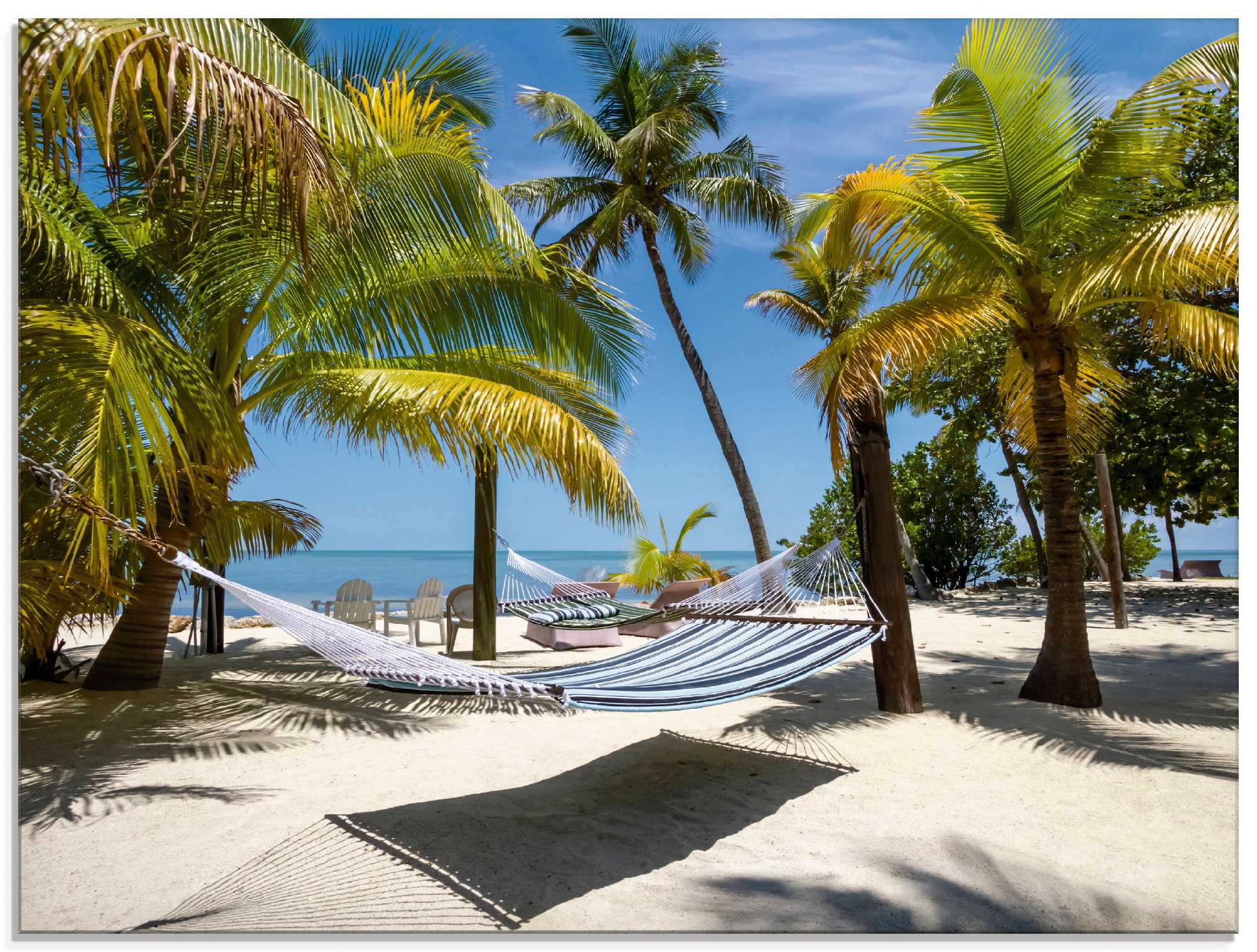 Artland Glasbild "Florida Keys Relax", Strand, (1 St.), in verschiedenen Größen