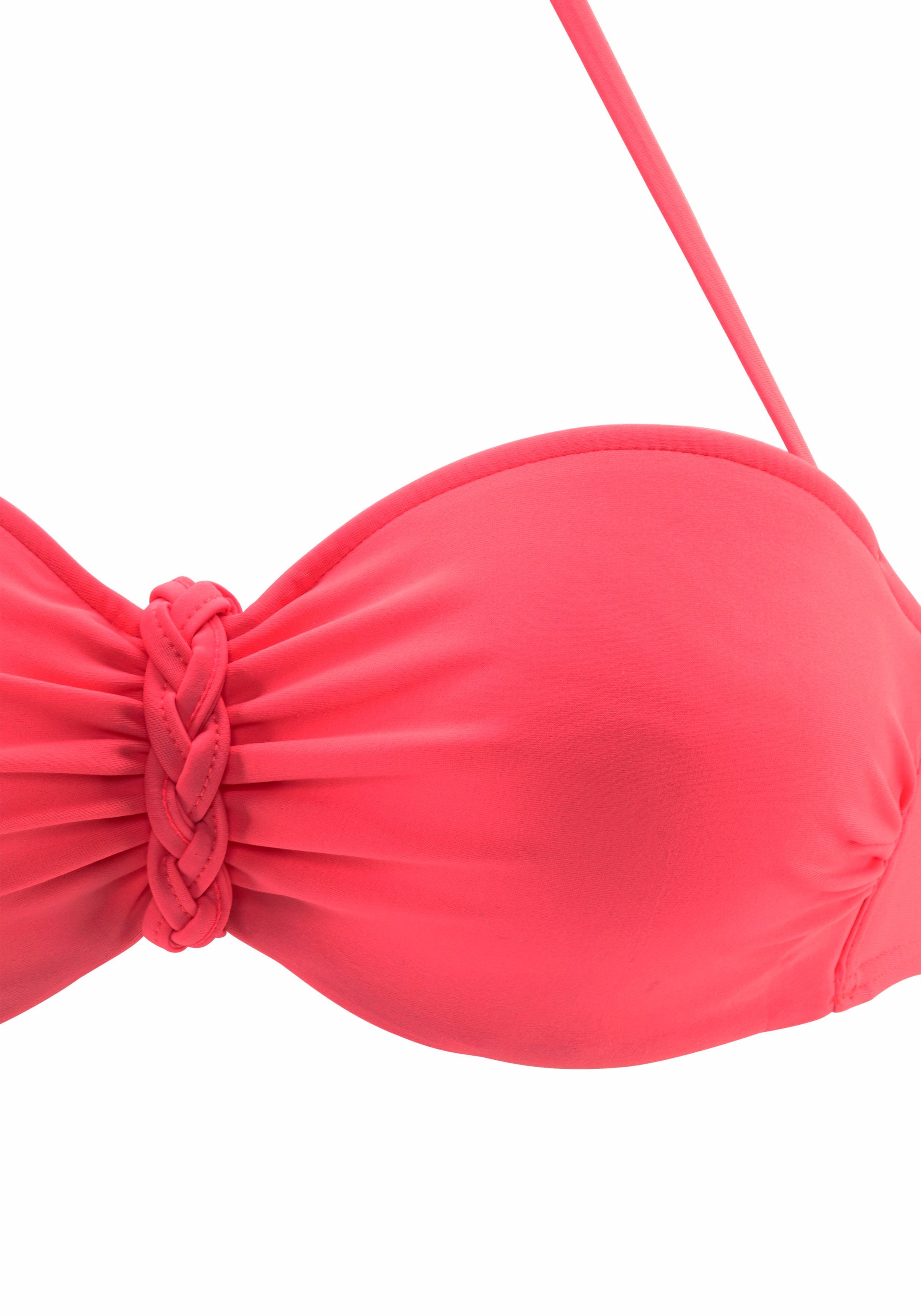 Buffalo Bügel-Bandeau-Bikini, trendiger Look, mit abnehmbaren Trägern, mit geflochtenen Details