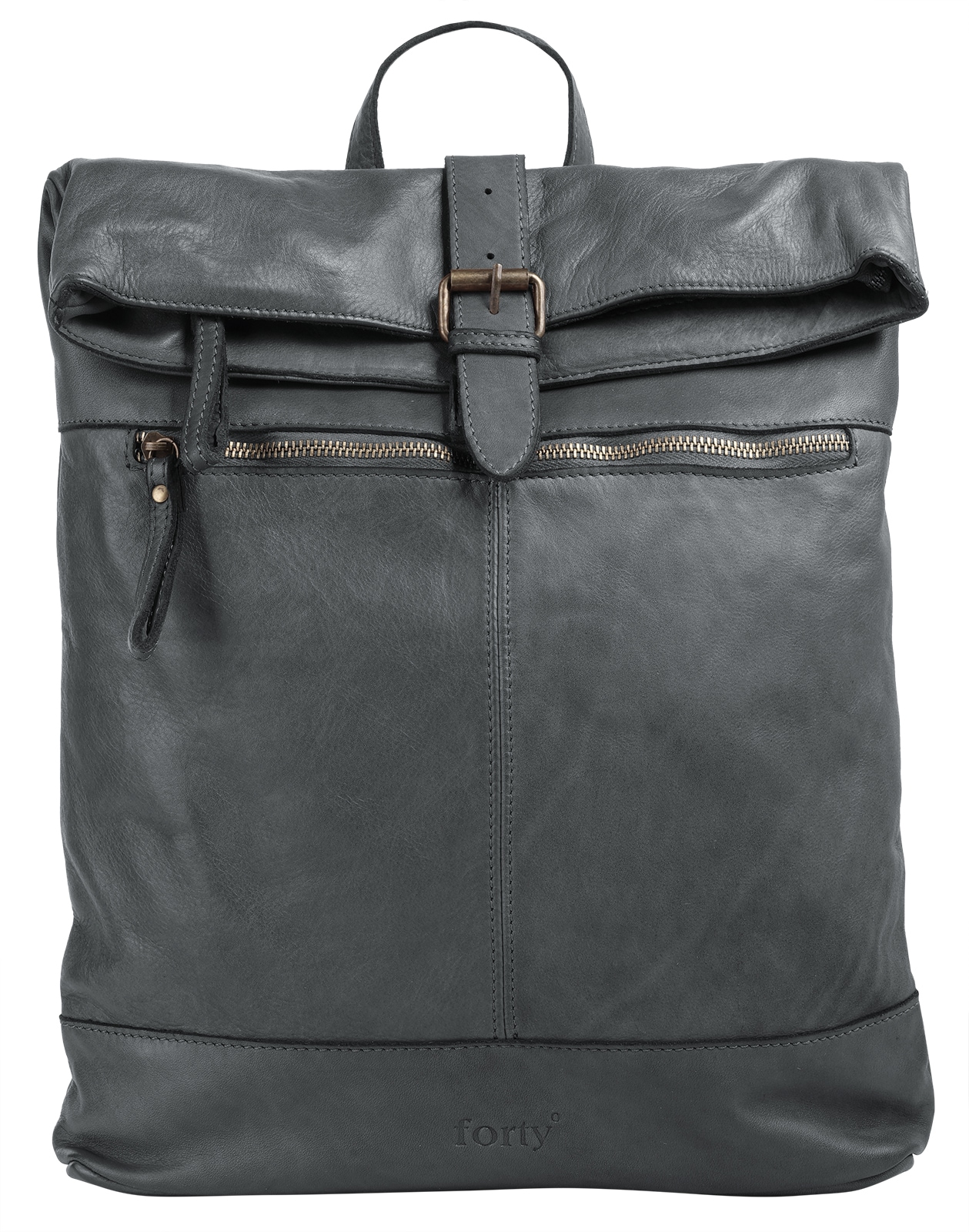 Tagesrucksack, echt Leder, Made in Italy